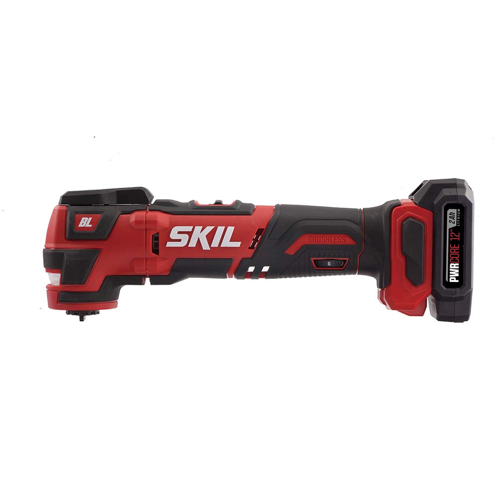 SKIL CB738701 3-Tool Combo Kit - Brushless 12V Cordless Drill Driver (1/2 Inch), Oscillating Multi-Tool & Work Light with 2.0Ah Lithium Battery & Charger - Perfect for DIY Projects, Home Repairs & Professional Construction Work