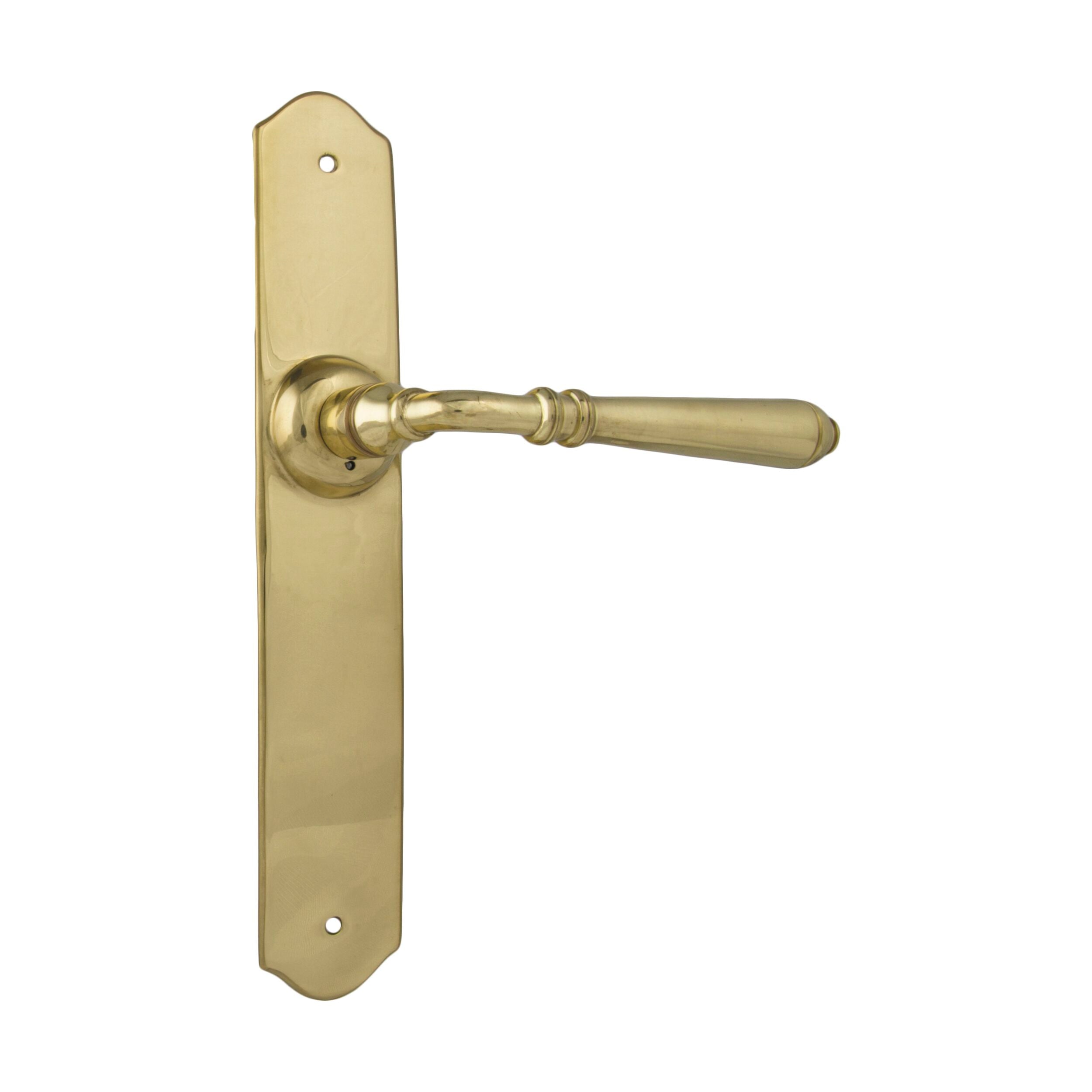 0771 Door Lever Reims Latch Pair in Polished Brass - H240xW40xP70mm - Perfect for Interior Doors, Bedrooms, and Offices