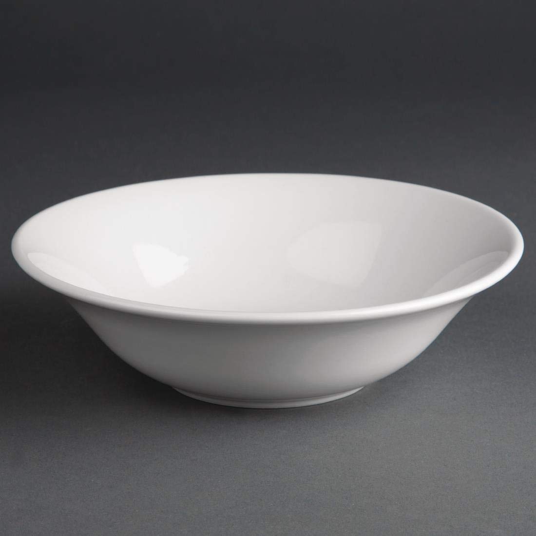 Olympia Athena 6-Inch Breakfast Bowls Set of 12 - White Vitrified Porcelain Oatmeal Bowls, Chip & Shock Resistant, Microwave & Dishwasher Safe - Perfect for Restaurants, Cafés & Home Use - Ideal for Cereal, Yogurt, Soup & Salad Serving