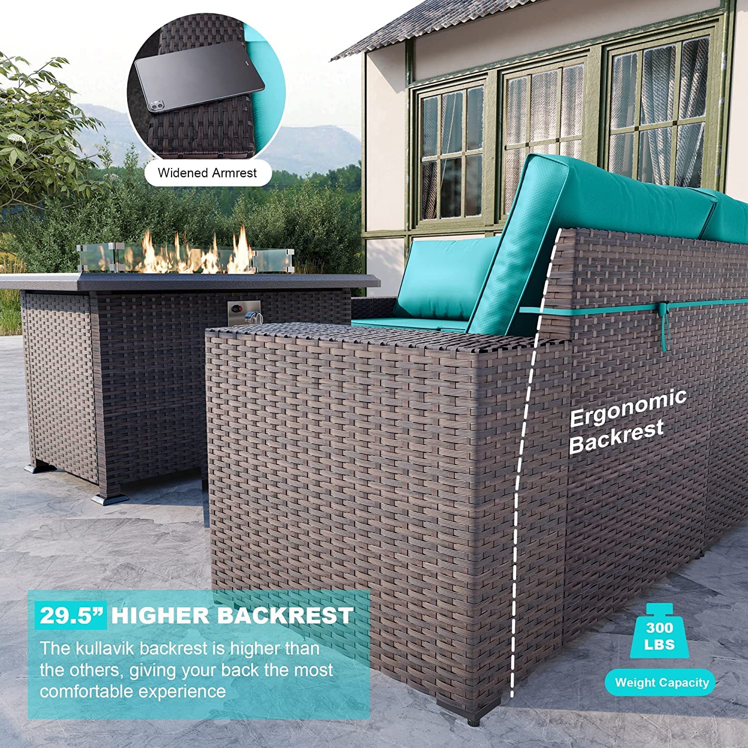 **Kullavik 7-Piece Outdoor Patio Furniture Set with 43