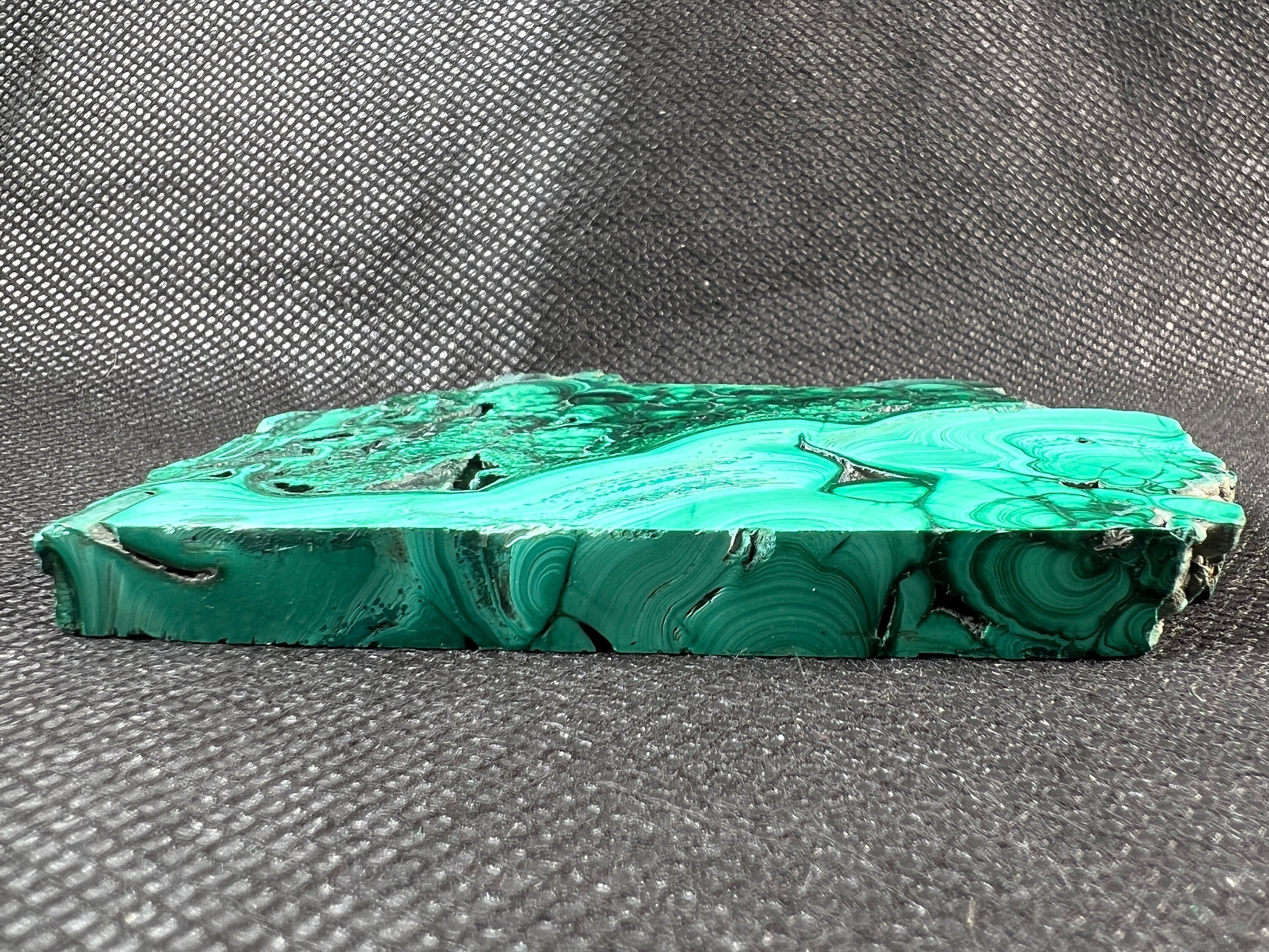 Natural Green Malachite Crystal Slab - Premium Stone for Jewelry Making, Unique Handcrafted Gifts & Elegant Home Decor (50445) | Perfect for DIY Crafts, Meditation Spaces & Luxury Interior Design