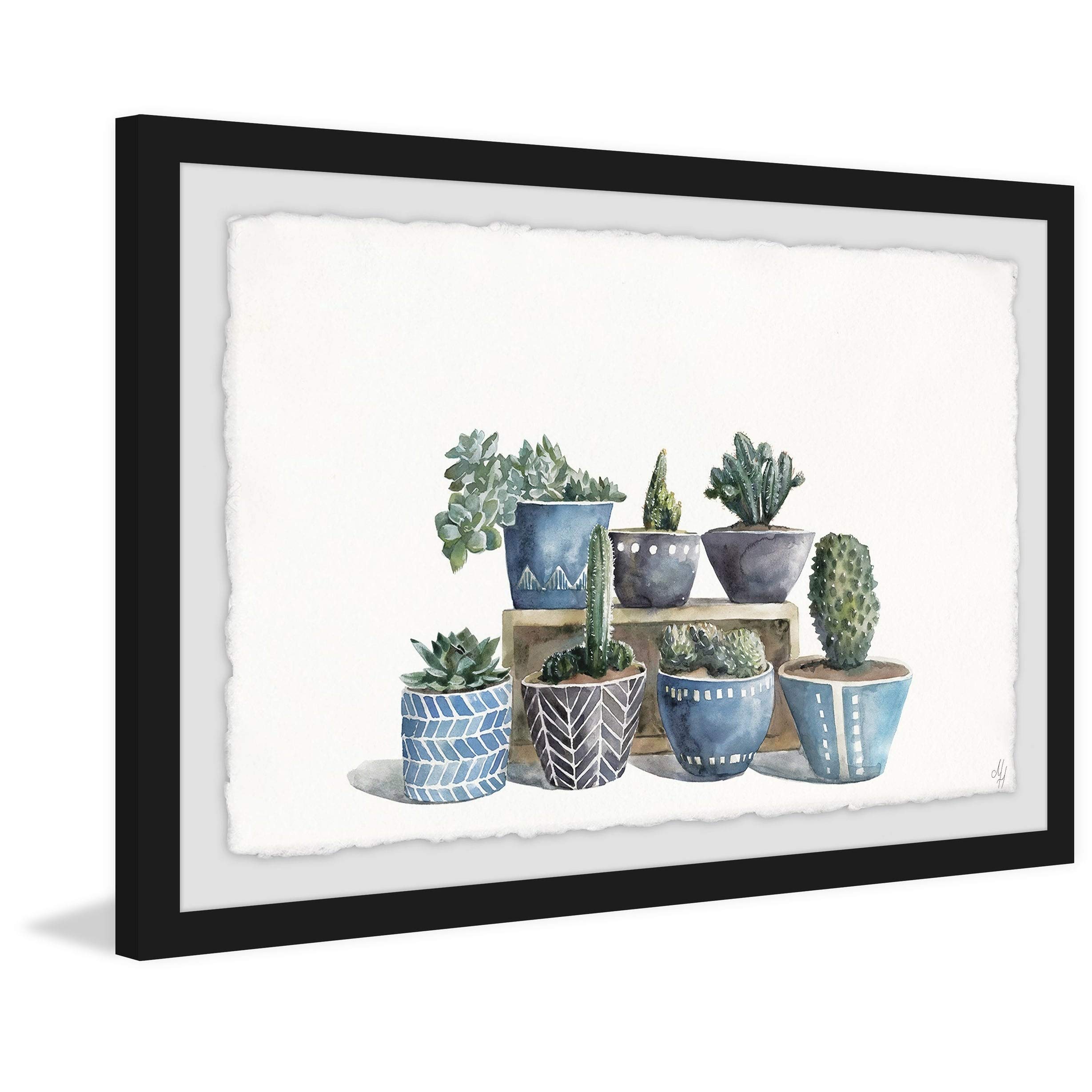 Handmade Patterned Pots Framed Print 30x20 - Marmont Hill Wall Art for Living Room, Bedroom & Office Decor