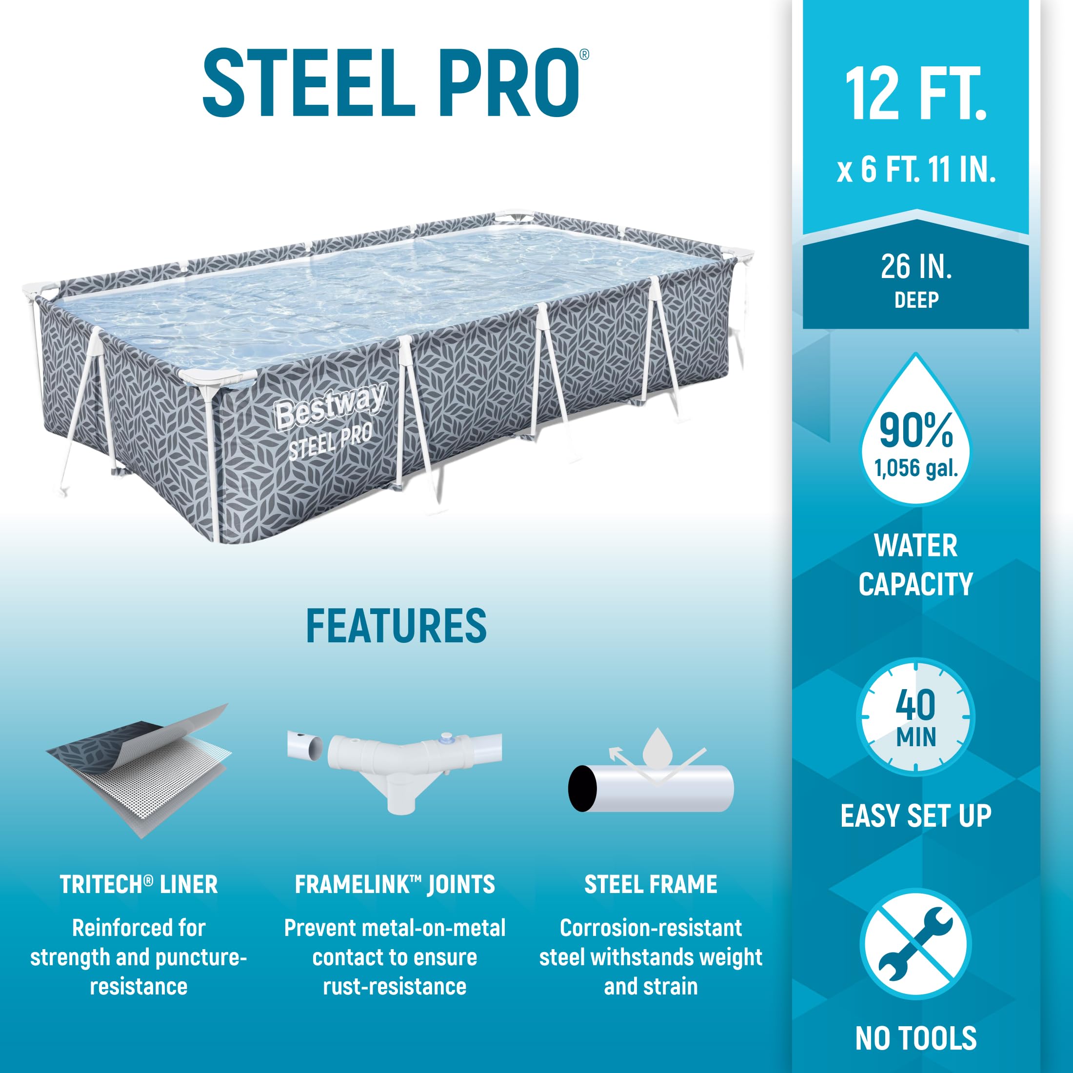 Bestway Steel Pro 12' x 6' 7