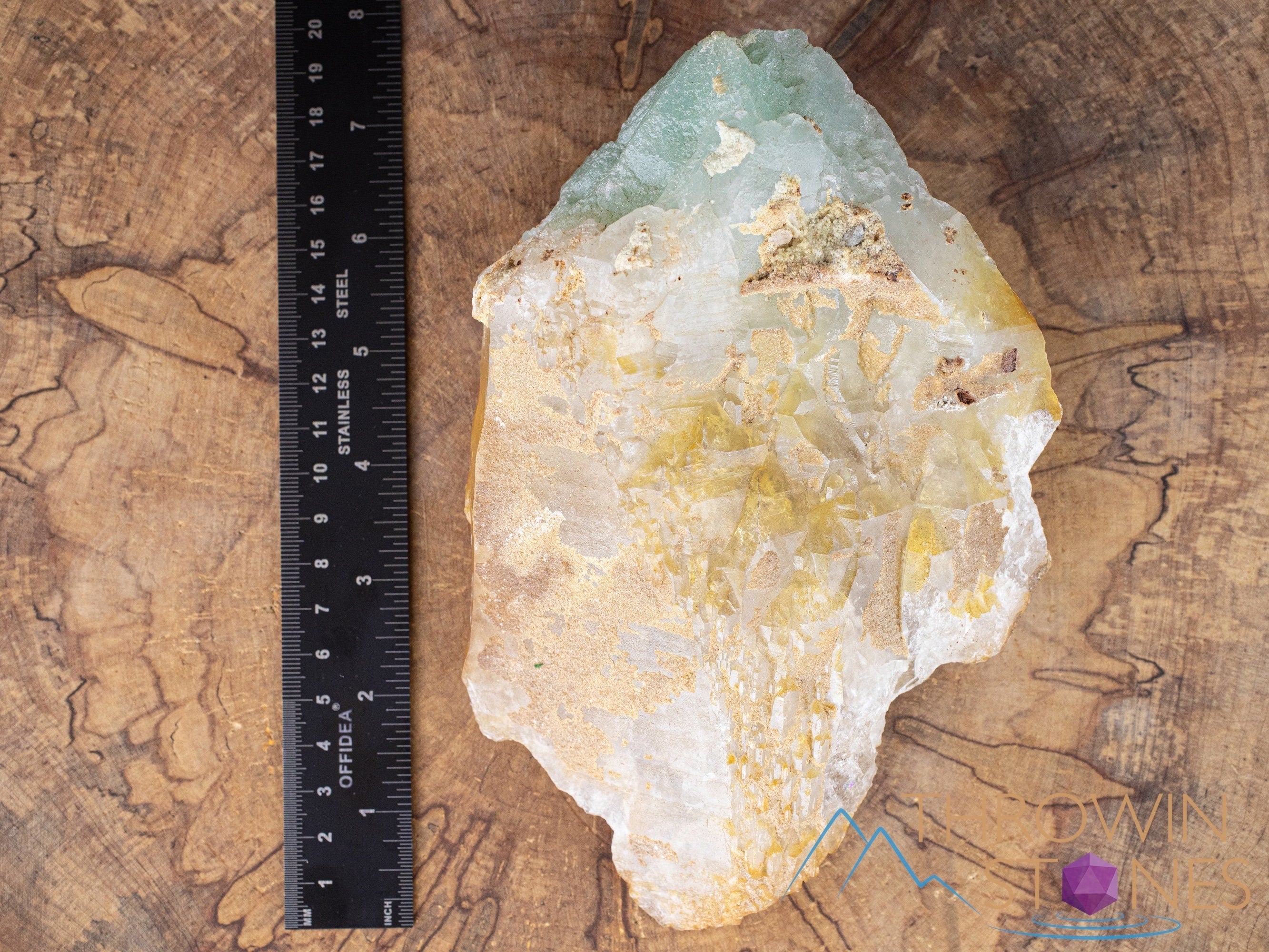 Natural Raw Quartz Crystal with Copper Fuchsite - Healing Stone for Home Decor, Housewarming Gift, Meditation & Spiritual Energy (Great for Office Desk, Living Room, Yoga Space)