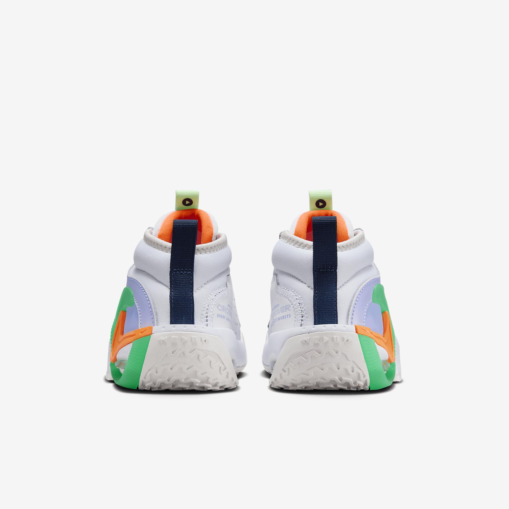 Nike Air Zoom Crossover 2 Big Kids' Basketball Shoes - Size 7 | White/Purple Pulse/Vapor Green/Total Orange (FB2689-101) | High-Performance Youth Basketball Sneakers for Court Play & Training
