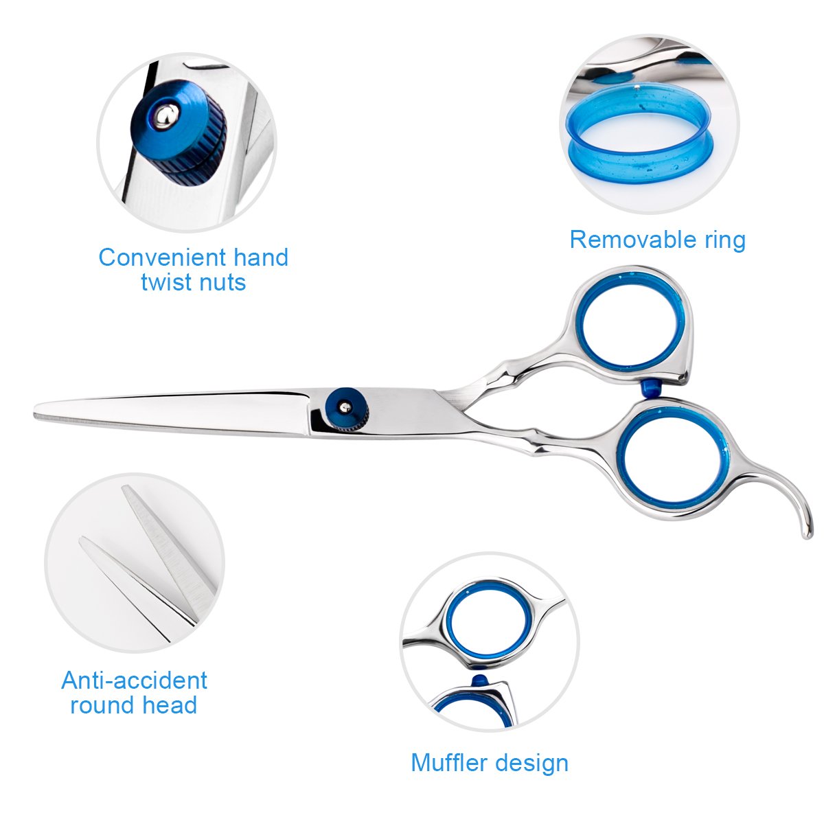 Professional Hair Cutting Kit for Men & Women - Barber & Salon Quality Haircut Scissors, Thinning Shears with Comb & Case | Perfect for Home Haircuts, DIY Styling & Professional Grooming