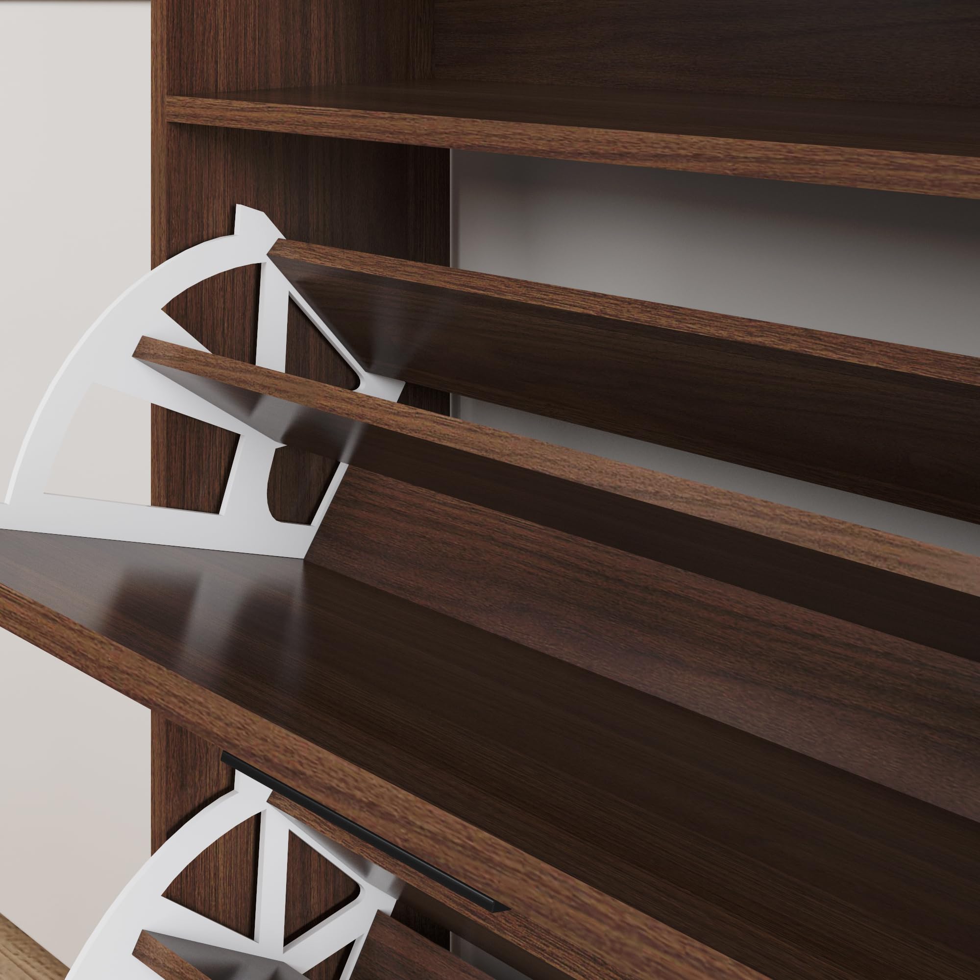 WAHEY Shoe Cabinet with 2 Flip Drawers - Freestanding Shoe Rack with Legs for Entryway, Closet & Bedroom Organization - FSSR013