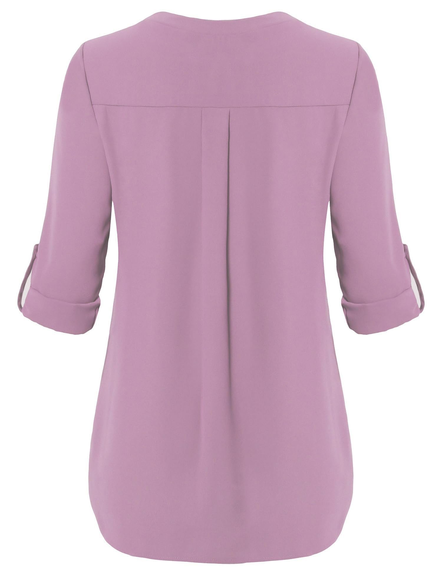Youtalia Women's Casual Blouse - Loose V-Neck 3/4 Sleeve Tunic Top for Work & Everyday Wear | Office, Date Night & Spring Outfits