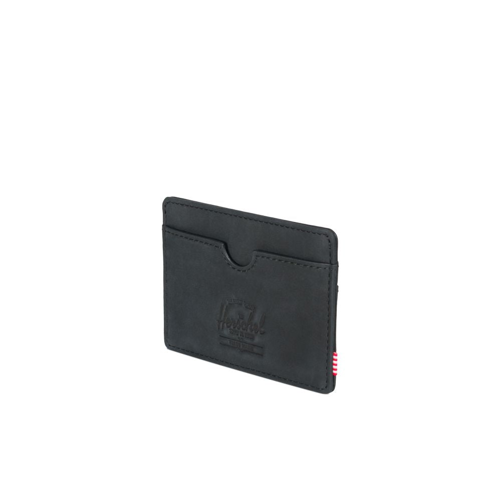 Herschel Beaded Collection Charlie Wallet - Black Nubuck Leather RFID Blocking Slim Wallet for Men & Women | Perfect for Travel, Everyday Use & Minimalist Lifestyle