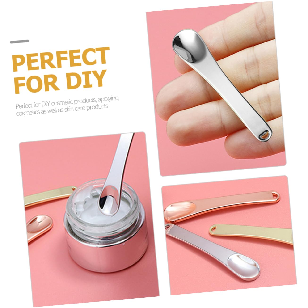 Gatuida 5-Piece Refillable Sunscreen Dispenser Set - Zinc Alloy Silver Cosmetic Spatulas for Creams & Skincare Products | Perfect for Travel, Salon Use & Daily Beauty Routine