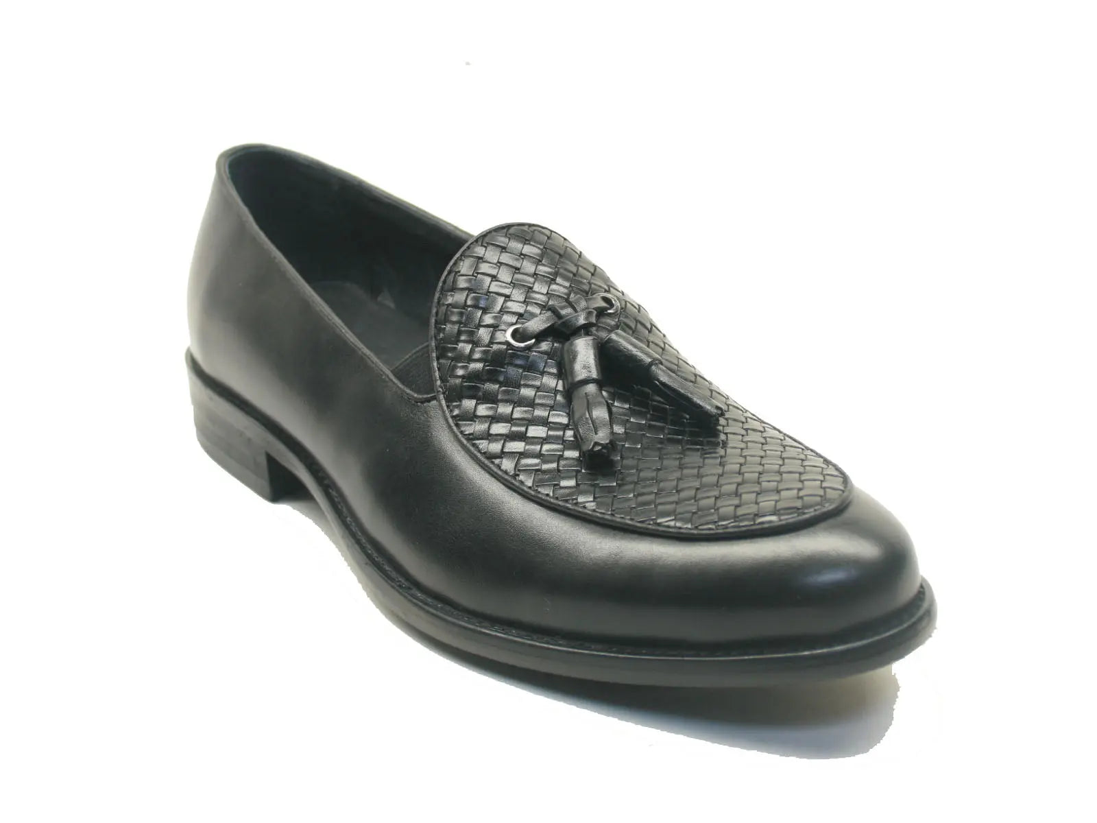 KS708 05 Carrucci Genuine Calfskin Leather Woven Tassel Loafers for Men - Comfortable Slip-On Dress Shoes for Business, Office & Formal Occasions