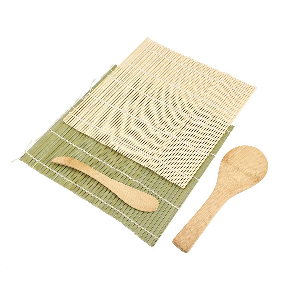 Premium Sushi Maker Kit - 4-Piece Natural Bamboo Sushi Rice Paddle Set with Spreader - Essential Sushi Bar Supplies for Beginners & Sushi Lovers - Perfect for Home Kitchen, Party Cooking & Japanese Cuisine Preparation