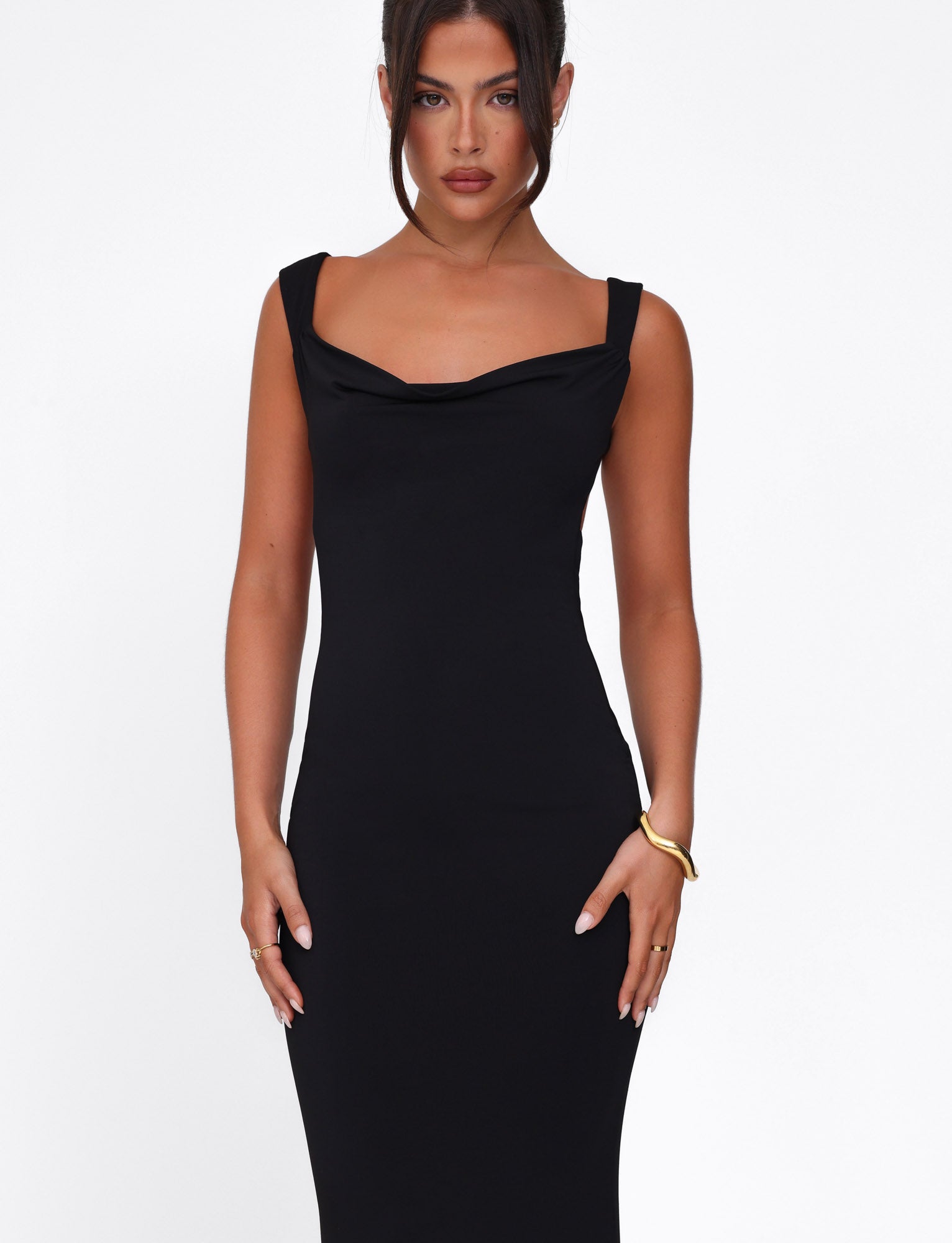 MORANA Women's Black Dress - Elegant & Comfortable for Casual Wear, Office, Party & Special Occasions