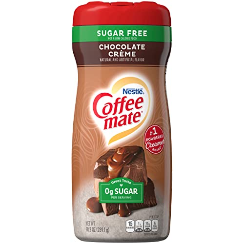 Nestle Coffee mate Chocolate Creme Sugar Free Powder Coffee Creamer - Non-Dairy Creamer for Coffee, Tea & Baking - Perfect for Keto & Low-Carb Diets