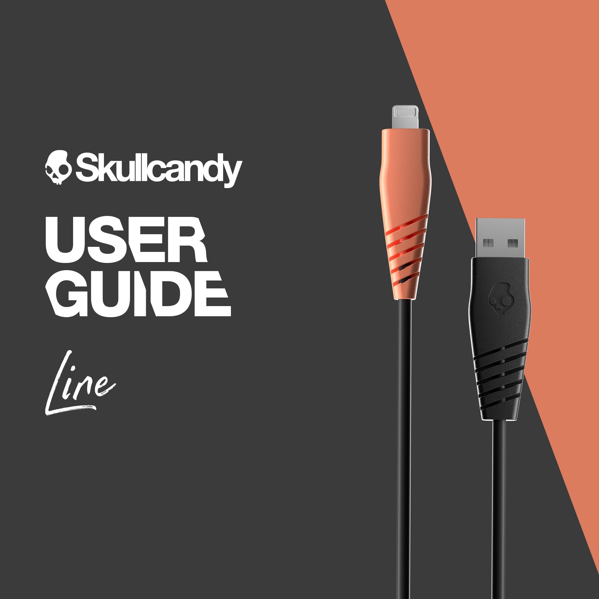 Premium Skullcandy Line Lightning Cable - 15W Fast Charging USB A to Lightning Cord for iPhone 14/13/12/11/Pro/Max/X/8/7, 4ft Durable Charger & Sync Cable (Black/Orange) - Perfect for Home, Office & Travel Charging