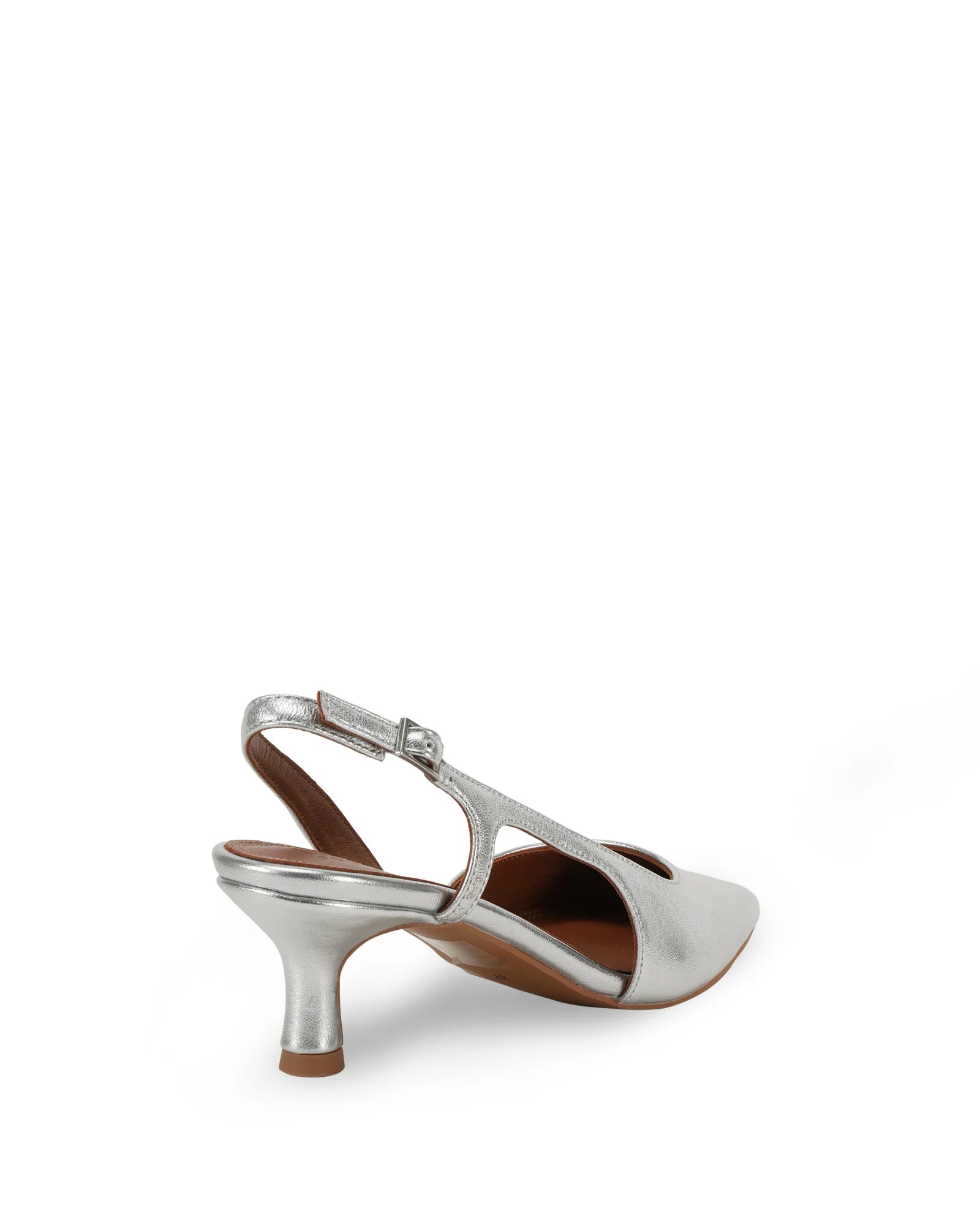 Kaylee Women's Silver Leather Pointed Toe Low Heel Pumps - Perfect for Office, Parties & Formal Events