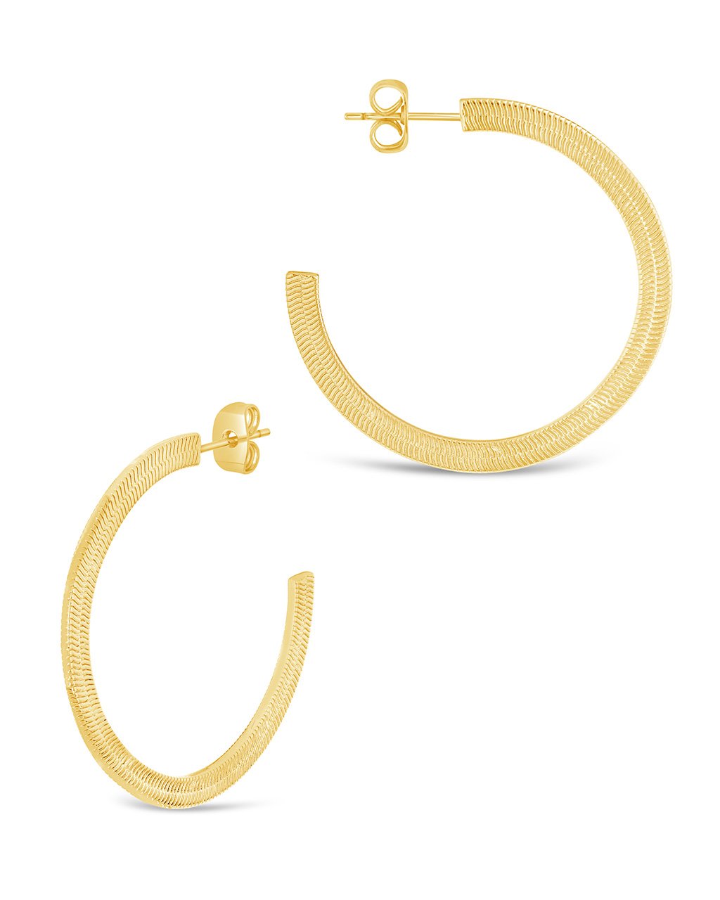 Trendy Herringbone Chain Hoop Earrings for Women - 14K Gold Plated Dangle Drop Earrings | Perfect for Parties, Weddings & Everyday Wear
