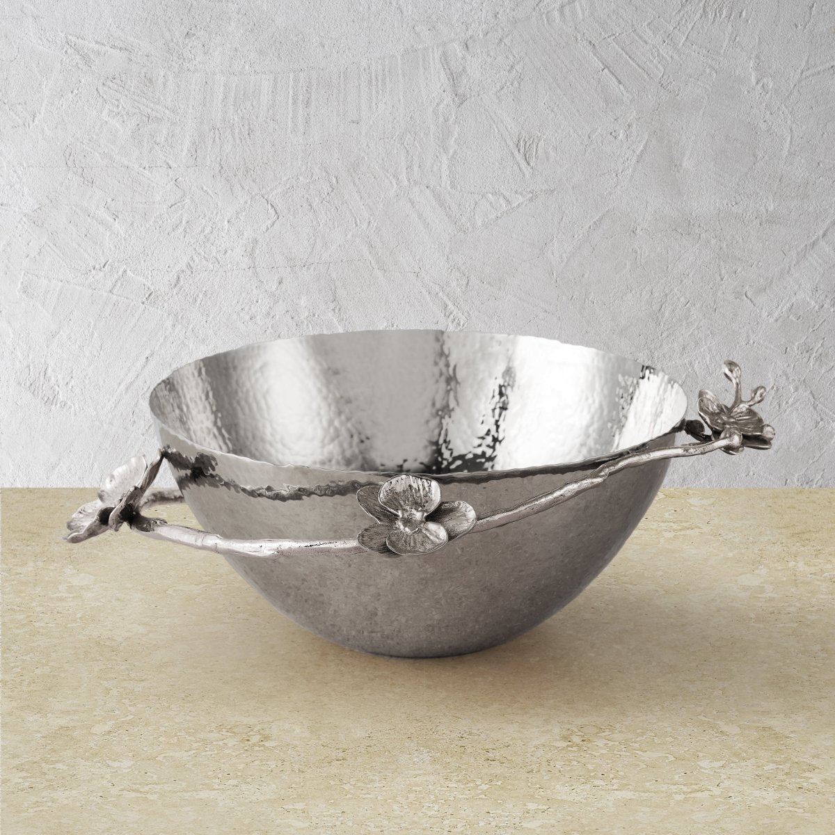 White Orchid Bowl Medium - Elegant Ceramic Serving Bowl for Salads, Pasta, and Desserts - Perfect for Dining, Entertaining, and Home Decor
