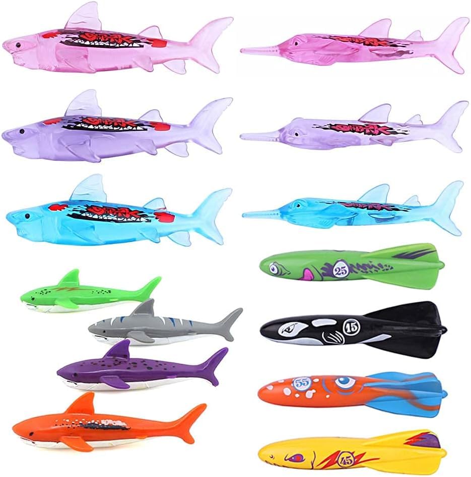 ZHFUYS Transparent Shark Pool Torpedo Toy - Fun Swimming & Diving Game for Kids & Adults - Perfect for Pool Parties, Beach Trips & Backyard Water Play