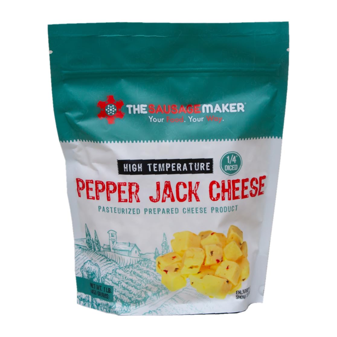 The Sausage Maker - High Temperature Cheese Assortment Pack (3 x 1 lb) - Cheddar, Hot Pepper & Mozzarella for Grilling, Pizza & Charcuterie Boards