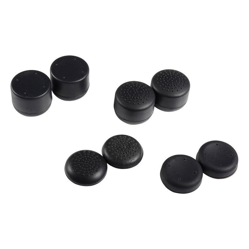 eXtremeRate 8 Black Silicone Rubber Precision Raised Analog Thumb Grips for PS4 Slim & PS4 Pro Controllers - Enhanced Grip for Gaming, FPS, and Sports Games
