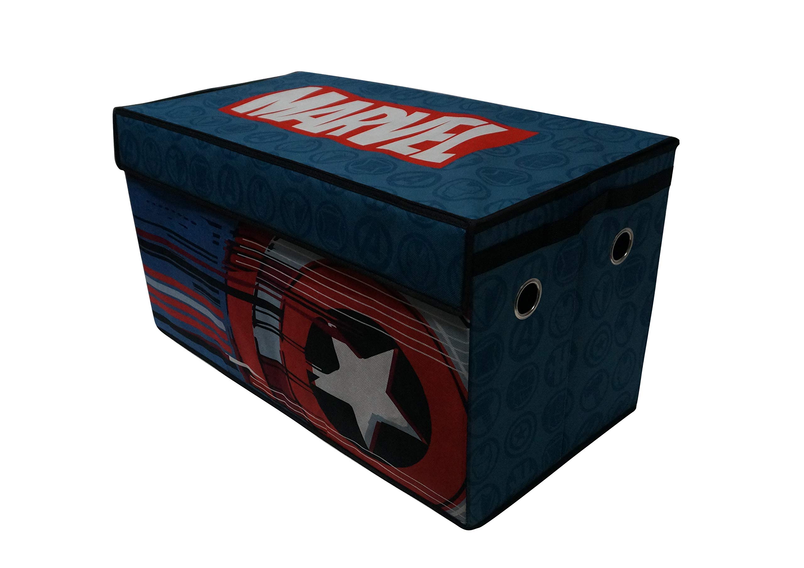 Marvel Avengers Collapsible Kids Toy Storage Box with Lid - Durable & Space-Saving Organizer for Playroom, Bedroom, or Nursery | Official Licensed Avengers Toys Storage Solution