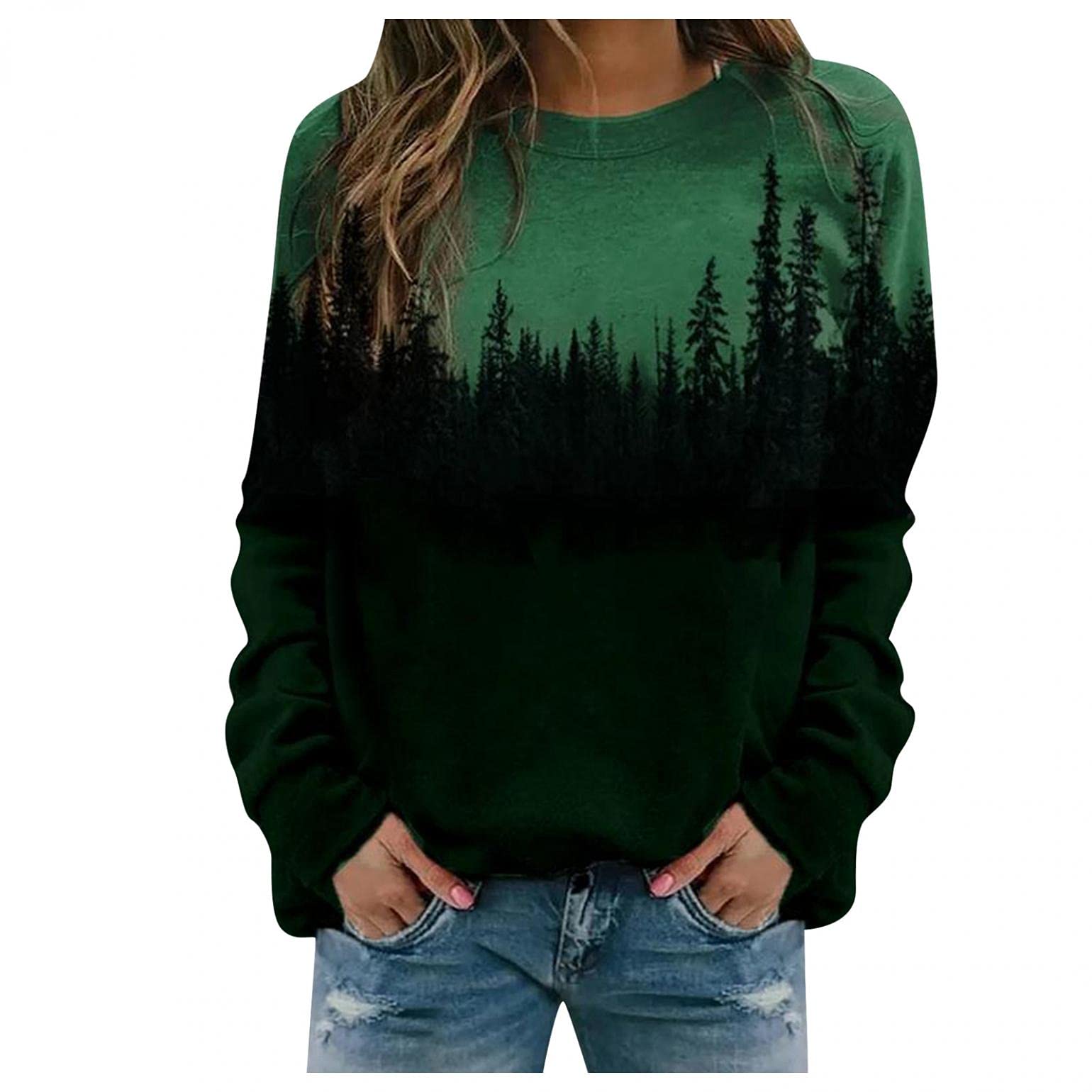 Women's Long Sleeve Tunic Tops - Loose Casual Crewneck Pullover Shirts for Fall | Comfortable Everyday Wear for Work, Outings & Layering
