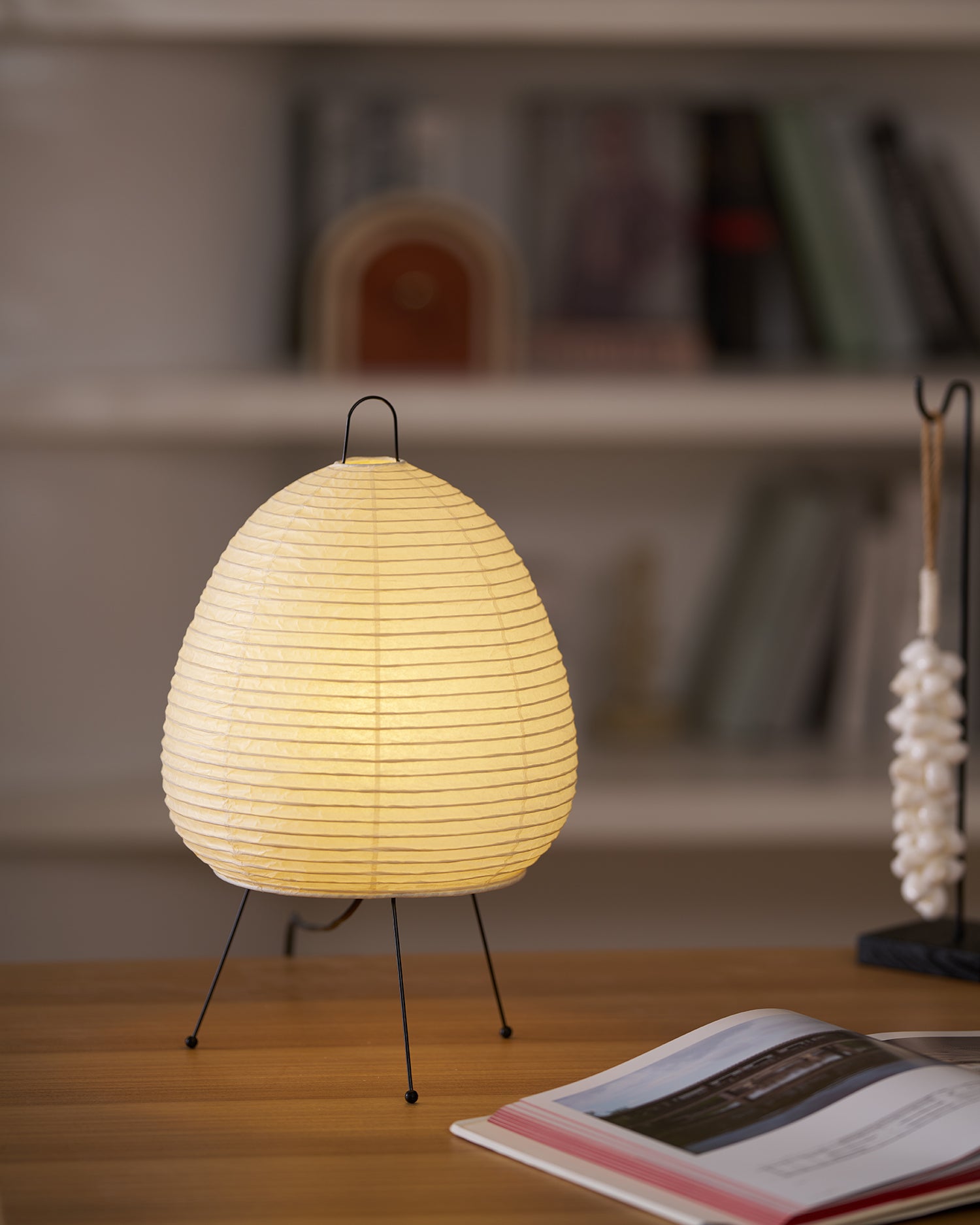 Akari Paper Table Lamp - Handmade Japanese Shoji Style Lighting for Bedroom, Living Room & Office - Warm Ambient Light for Relaxation & Decor