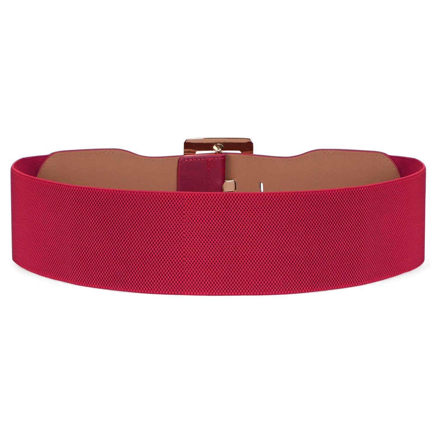 JASGOOD Women's Vintage Stretchy Elastic Waist Belt with Metal Buckle - Adjustable Dress Belt for Women, Perfect for Santa Costume, Holiday Parties & Vintage Fashion Outfits