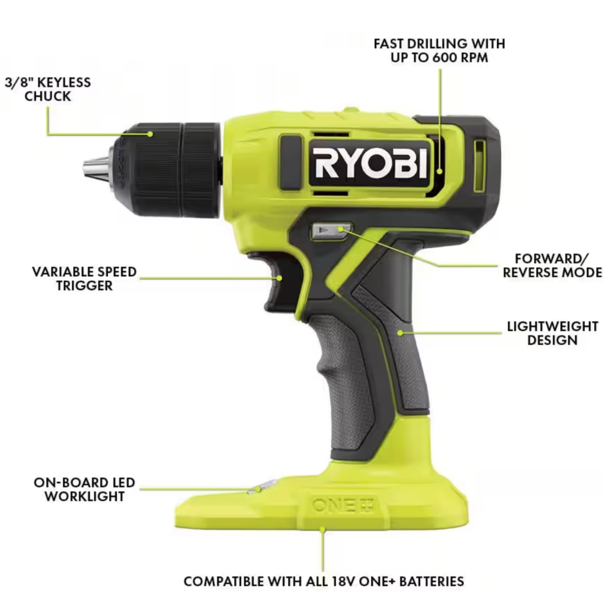 18V Cordless Drill Set with Lithium-ion Battery & Charger - 1.5Ah Power Tool Kit Includes Multipurpose Bit Set & Drill Holster - Perfect for DIY Home Projects, Woodworking, and Professional Construction Work