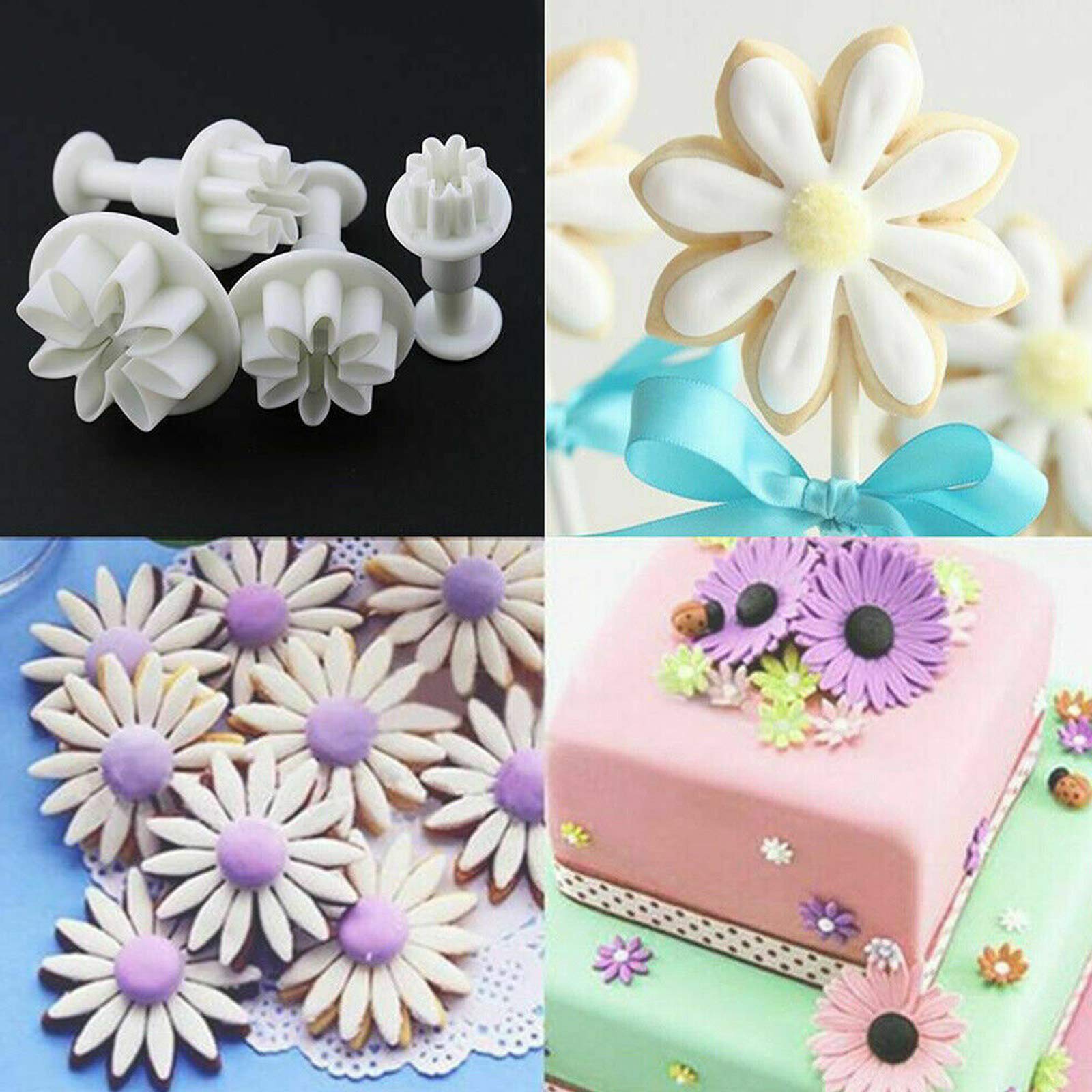47-Piece Fondant Cake Decorating Kit with Stainless Steel Clay Extruder - Sugar Paste Molds & DIY Cake Decorating Tools for Birthday, Wedding, and Party Cakes
