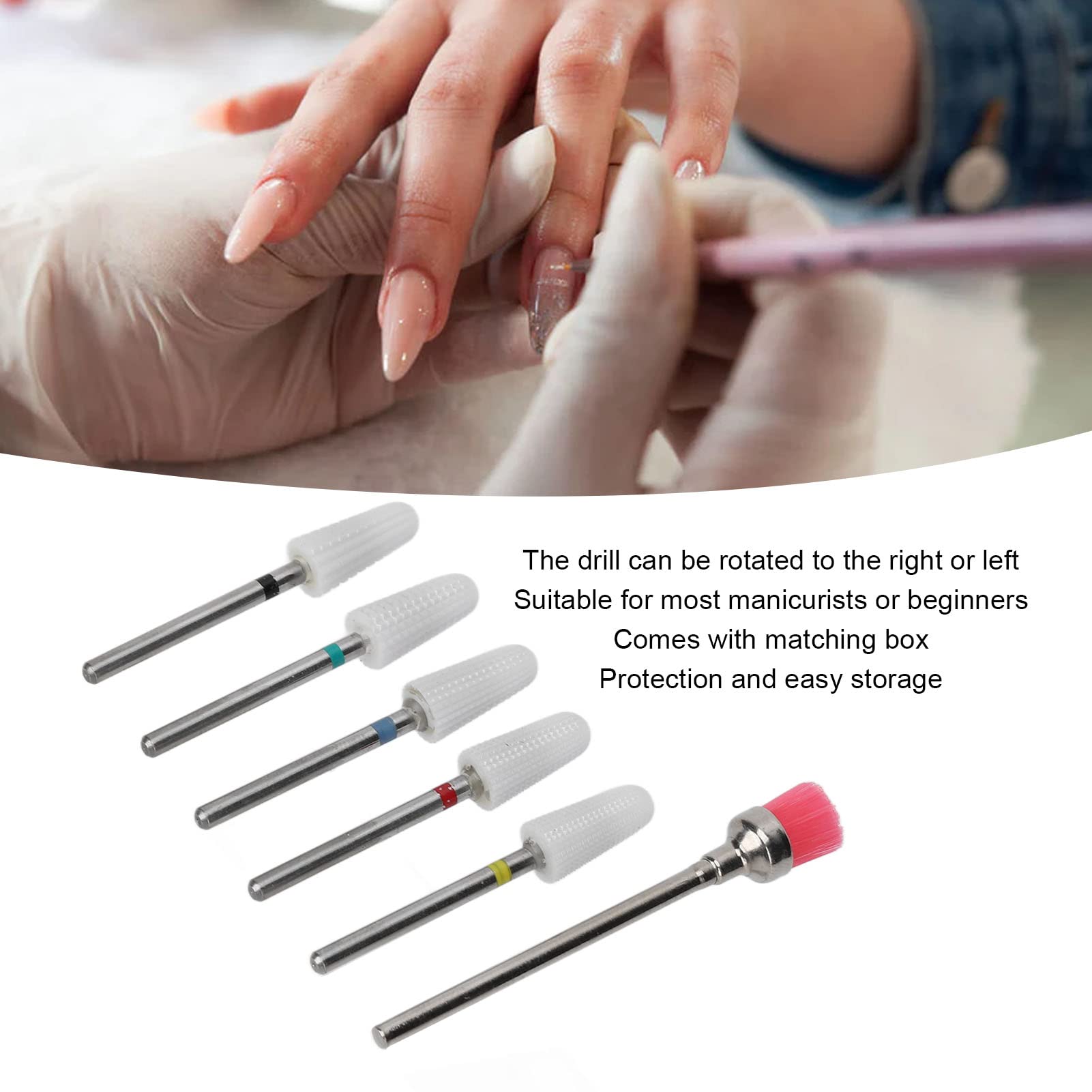 Professional Nail Grinding Head Kit - Fast Cuticle Remover & Nail Drill Bits for Manicure Pedicure - Portable Rotary Tools for Nail Technicians & Home Use - Perfect for Salon, Spa & DIY Nail Care