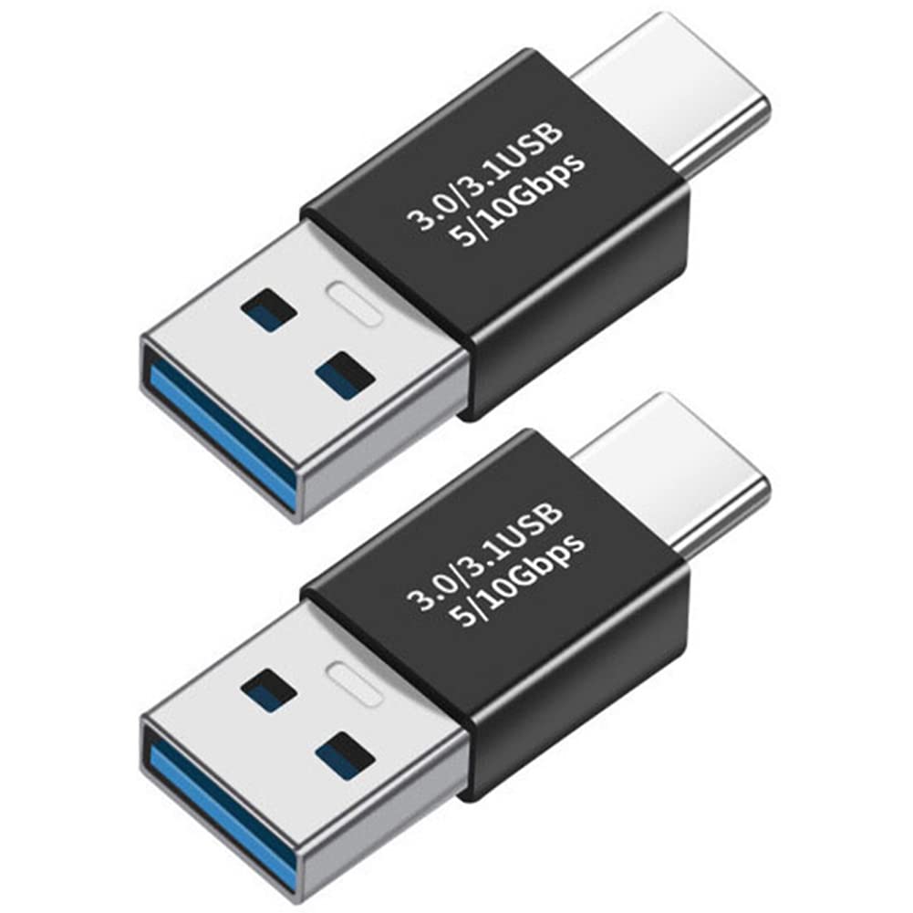 USB C to USB 3.0 Male Adapter (2 Pack) - Type C OTG Converter for PC, Laptop, MacBook Air/Pro, Galaxy, Huawei, Tablets - Perfect for Data Transfer & Charging