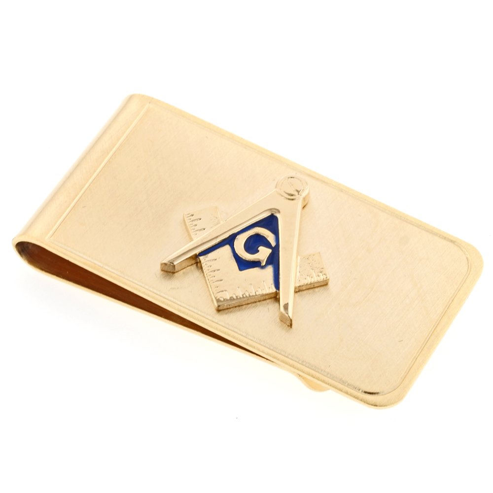 JJ Weston Masonic Emblem Money Clip - Premium Stainless Steel Wallet Accessory for Men | Made in USA | Perfect for Gifts, Freemason Members & Everyday Carry