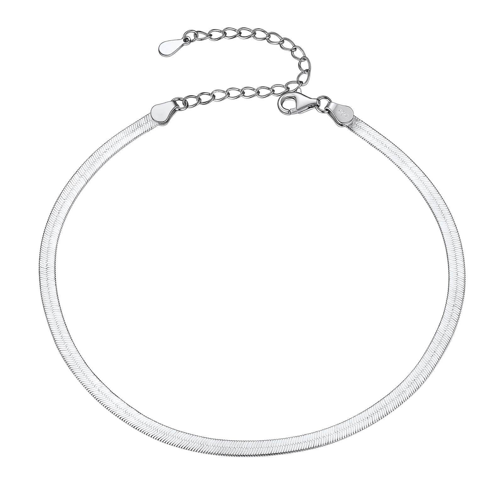 Sterling Silver Ankle Bracelets for Women - Adjustable 8.6-10.6