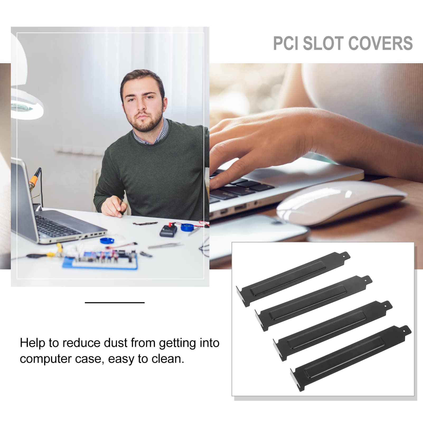 20PCS Stainless Steel PC Case Slot Covers - Expansion Blank Plates for Computer Chassis Back Panel | Durable Metal Computer Accessory for Gaming PC, Workstation & Home Office Setup | Perfect for Cable Management & Dust Protection