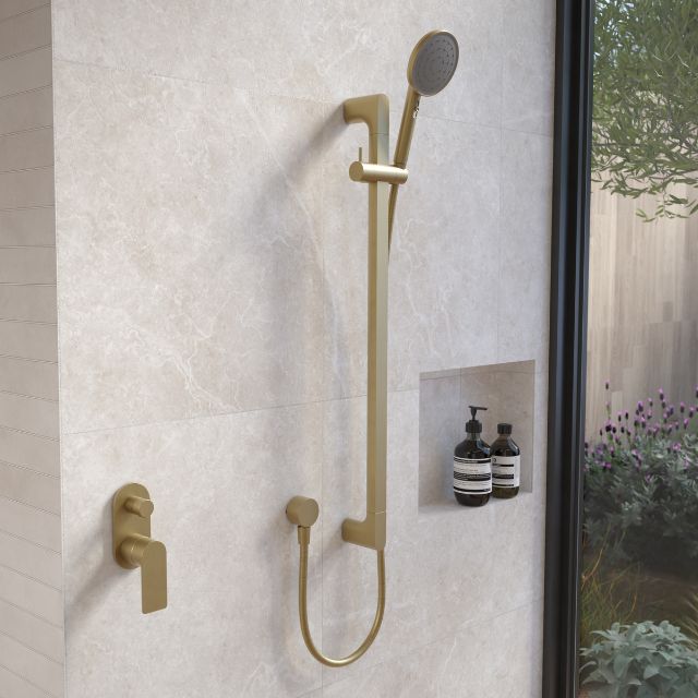 Caroma Urbane II Universal Rail Shower Head - Matte Black Finish - Adjustable Rainfall Shower for Spa-Like Experience in Bathroom & Master Suite