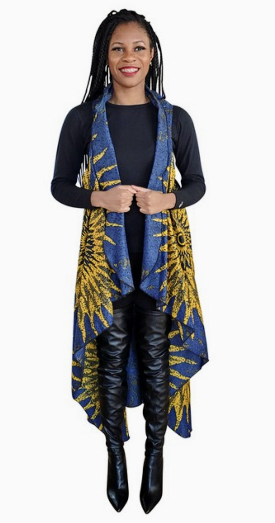 African Print Ankara Shawl Vest - Stylish DPPS4071 for Women, Fashionable Wrap Scarf for Parties, Weddings & Cultural Events