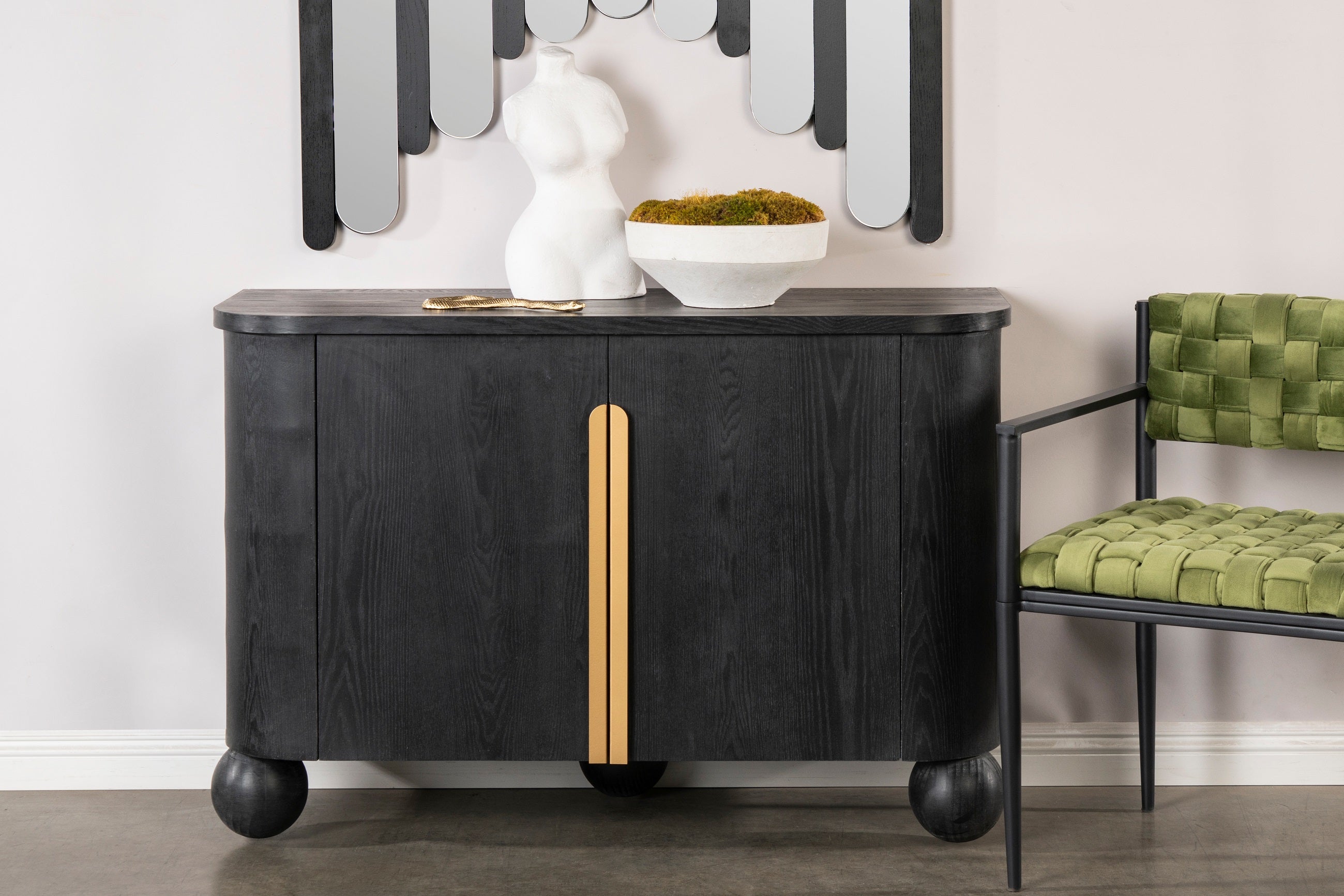 Flamm Accent Cabinet with Ball Feet - Modern Storage Cabinet for Living Room, Bedroom & Entryway - Stylish Home Decor & Organization Solution