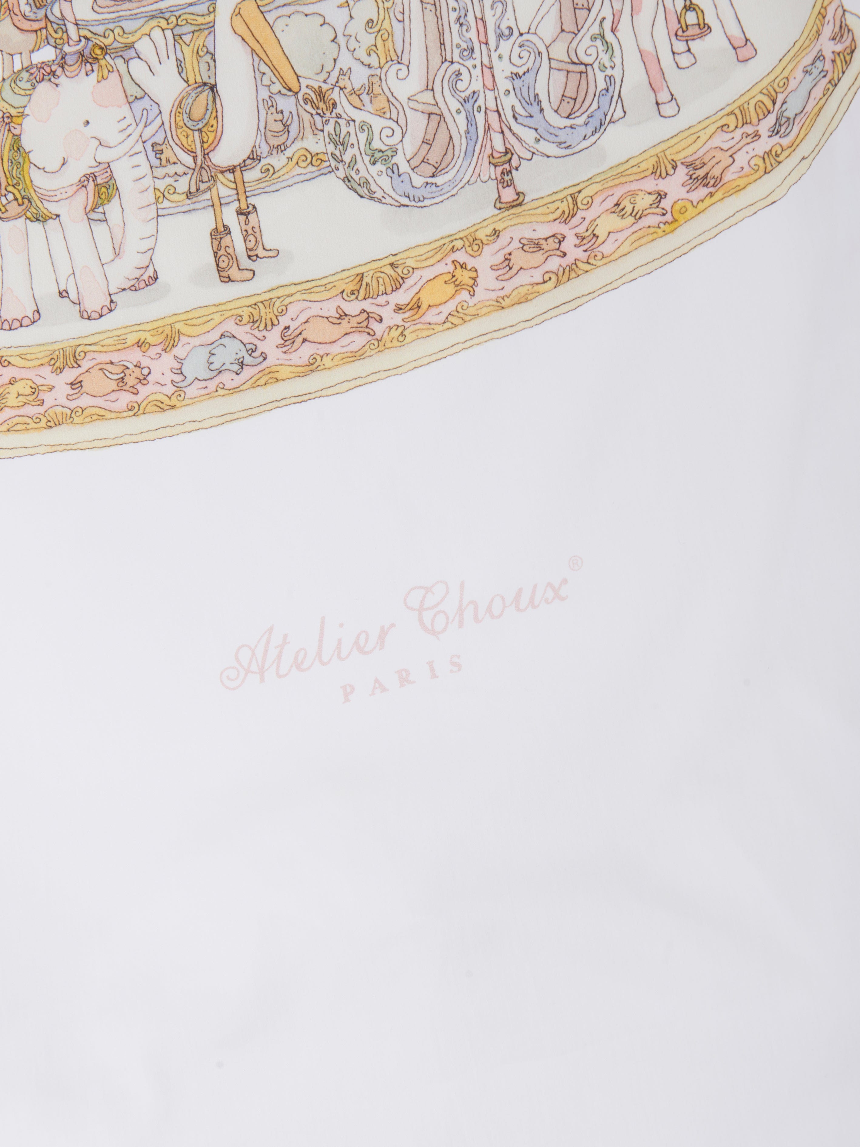 Atelier Choux Baby Girls Carousel Fitted Crib Sheet - Pink 140cm (55
