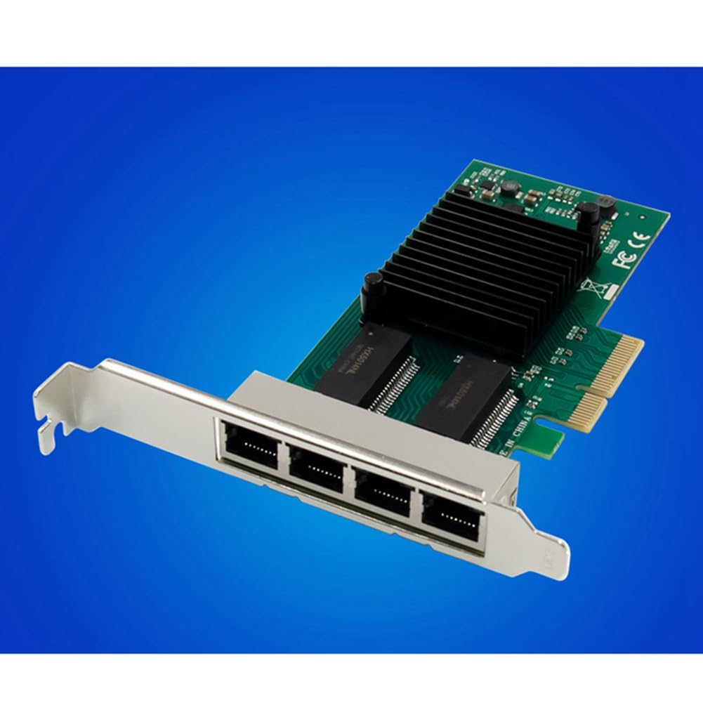CYBUCH PCI-E Gigabit Network Card - I350-T4 Server Adapter with 4 RJ45 Ports for High-Speed Networking | Ideal for Gaming PCs, Workstations & Data Centers