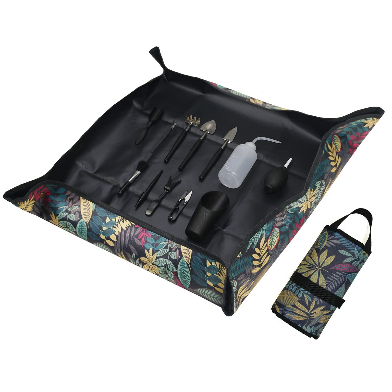 Yuehuam 12-Piece Succulent Plant Tool Set - Mini Gardening Tools with Repotting Mat & Organizer Bag for Fairy Garden Care | Perfect for Indoor Plants, Home Gardening, and DIY Succulent Arrangements