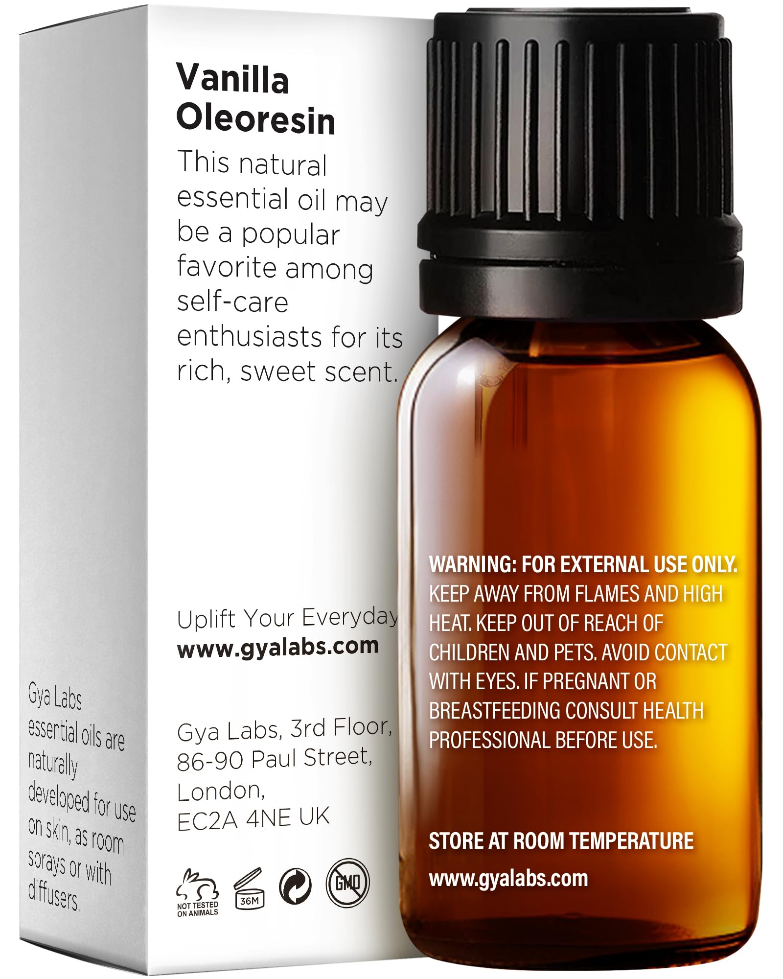 Gya Labs Pure Vanilla Essential Oil for Skin & Hair - 0.34 Fl Oz Natural Vanilla Oil for Diffusers, Body Care, Candle Making & Aromatherapy - Long Lasting Fragrance for Home Spa, Relaxation & Mood Enhancement