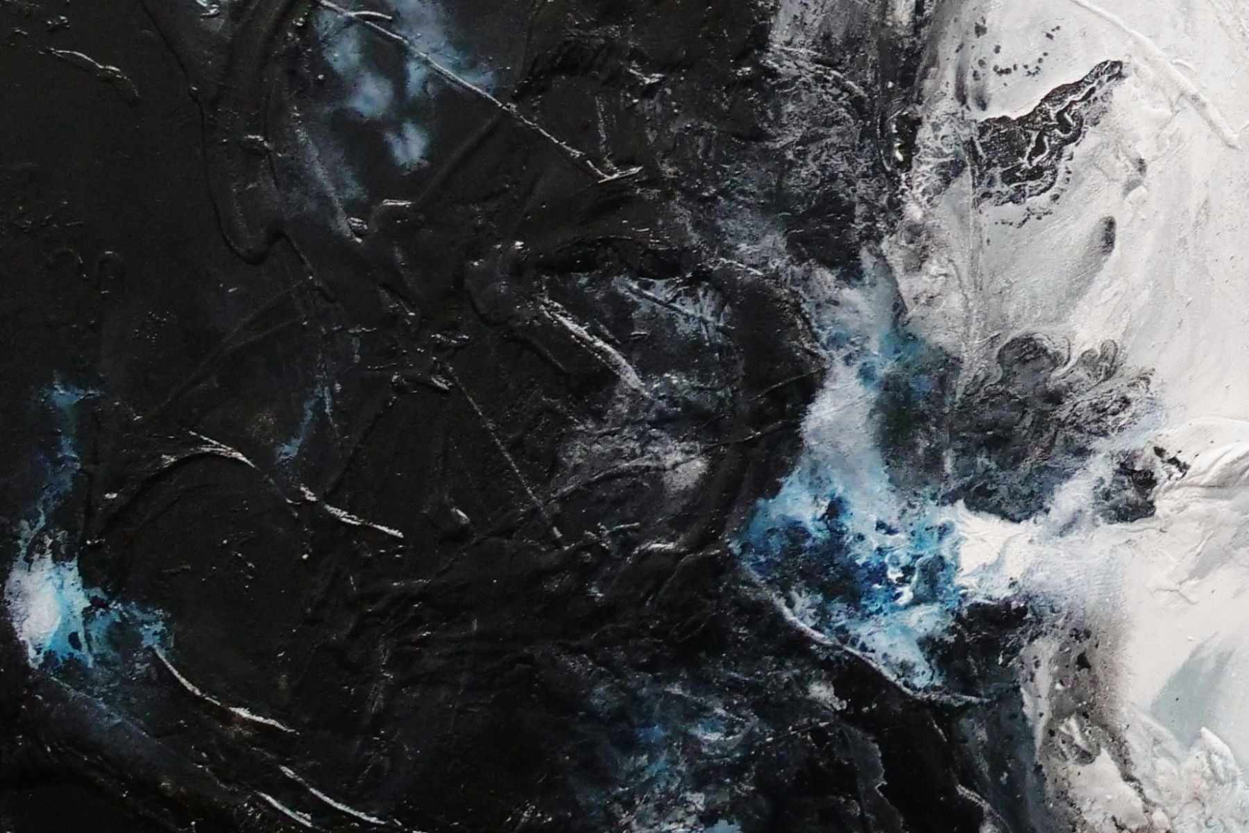 Black Sambuca 240cm x 100cm Black Grey White Textured Abstract Canvas Wall Art - Modern Home Decor for Living Room, Bedroom & Office