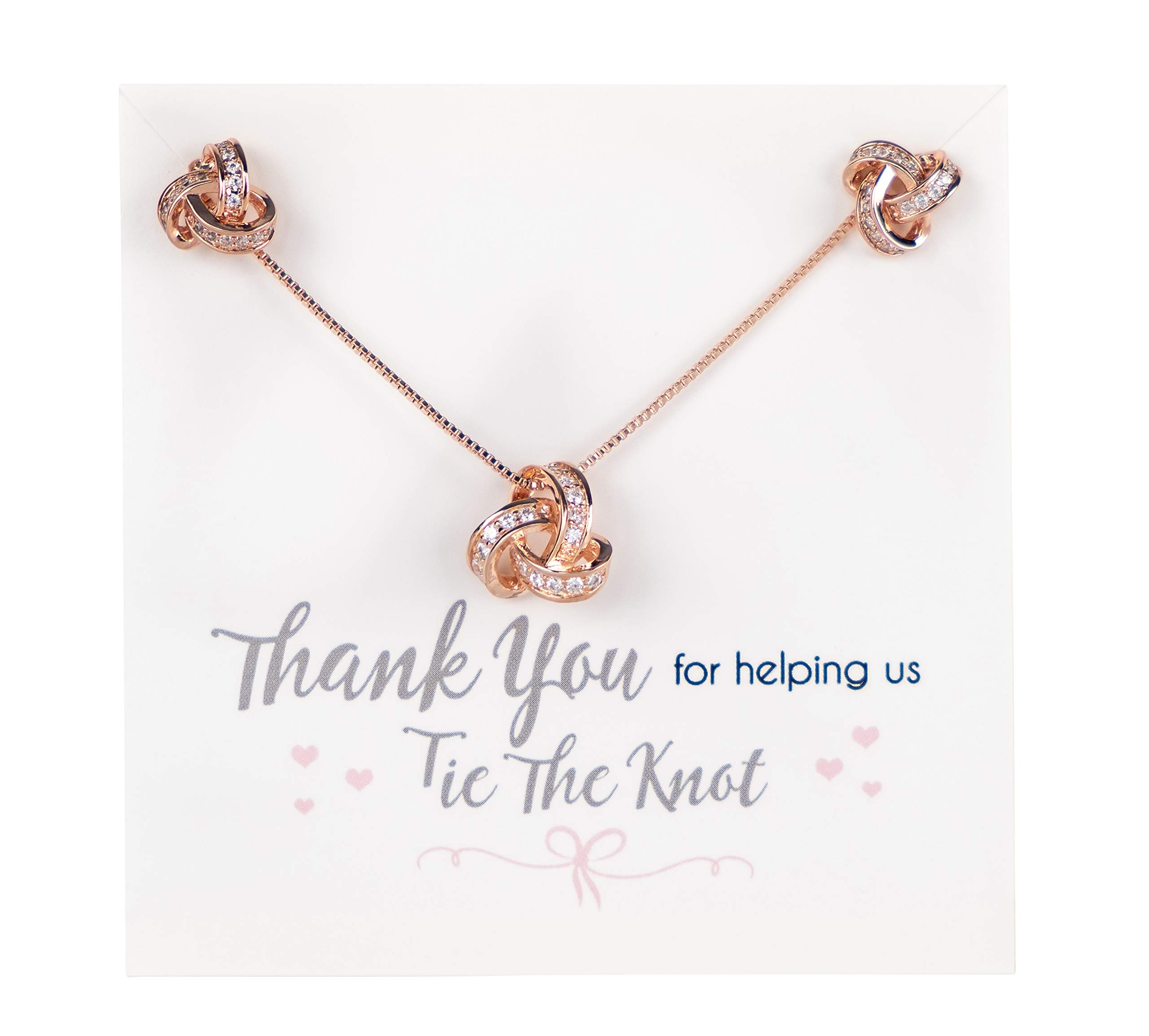 Cleo Classic Designs Bridesmaid Proposal Gift Set - Knot Earring & Necklace Jewelry for Weddings, Bridal Parties & Special Occasions | Perfect for Bridesmaids, Maid of Honor & Wedding Accessories
