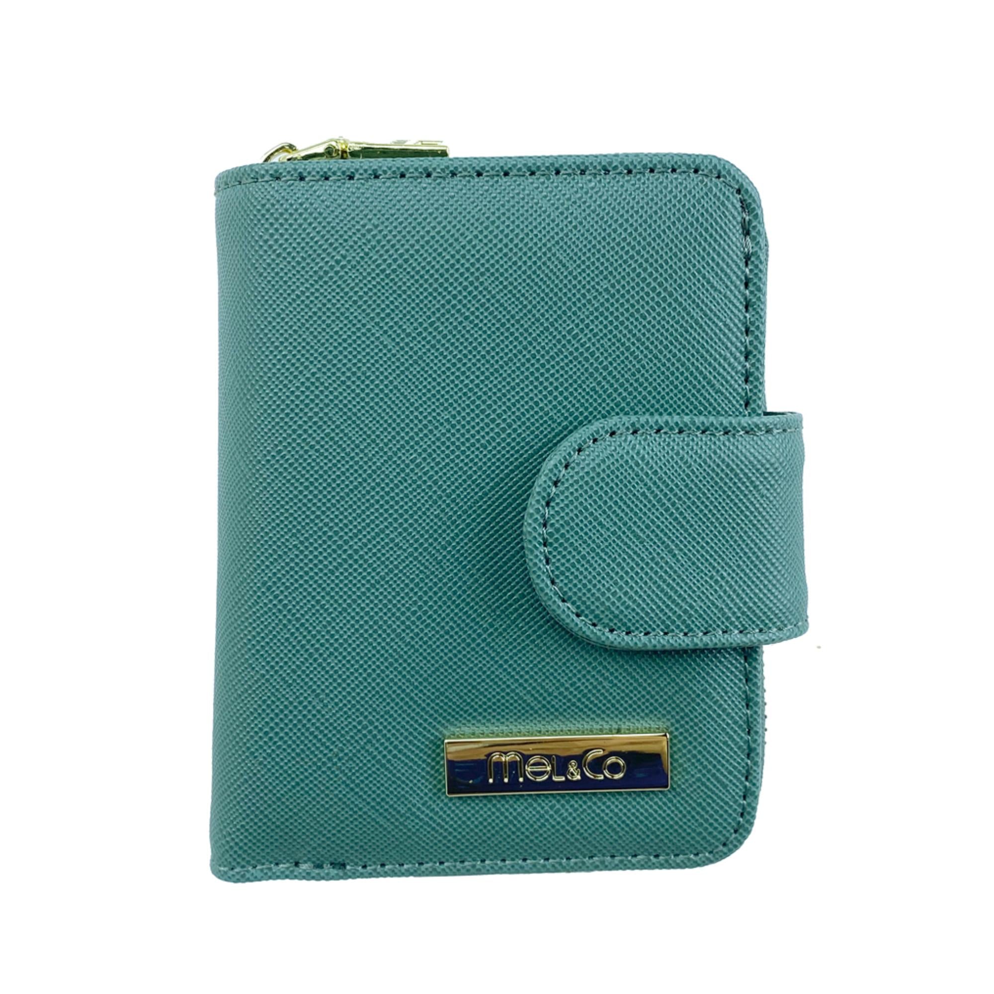 Mel&Co Saffiano Leatherette Key Holder with Gusset Pocket - Sea Green | Premium Leather Key Organizer for Women & Men | Perfect for Home, Office & Travel Accessories