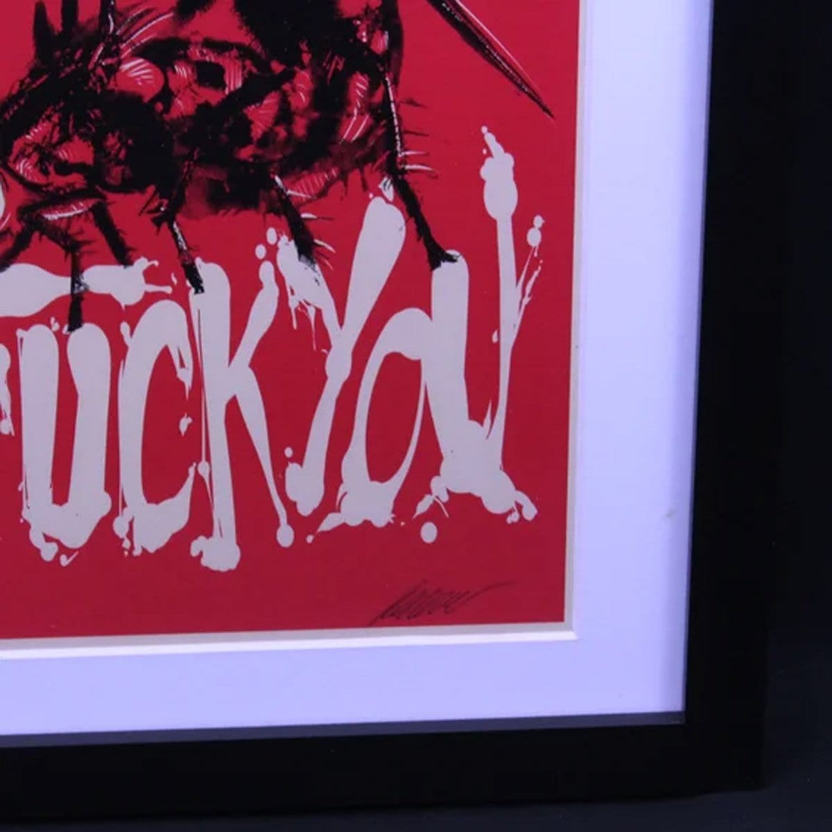 Godmachine Signed 'Fuck You' Fly Lithograph Art Print - Punk Rock Wall Decor for Home, Office & Music Studio