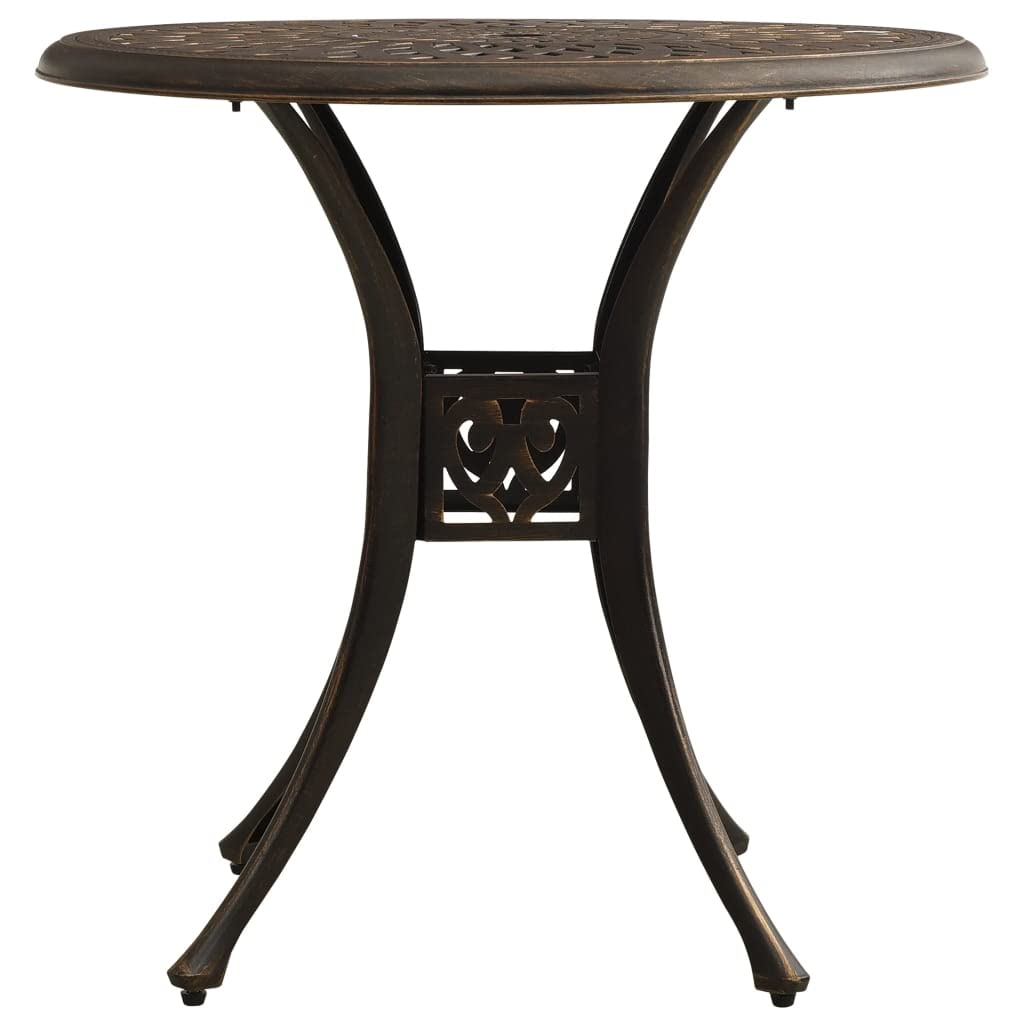 vidaXL 5-Piece Bronze Bistro Set - Durable Cast Aluminum Outdoor Dining Furniture for Patio, Garden, or Backyard with Umbrella Hole | Perfect for Outdoor Entertaining & Relaxation