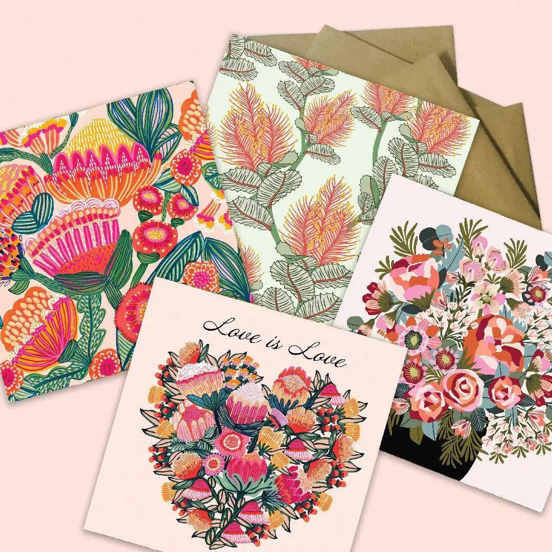 Love is Love Australian Greeting Card Set - Perfect for Weddings, Anniversaries & LGBTQ+ Celebrations