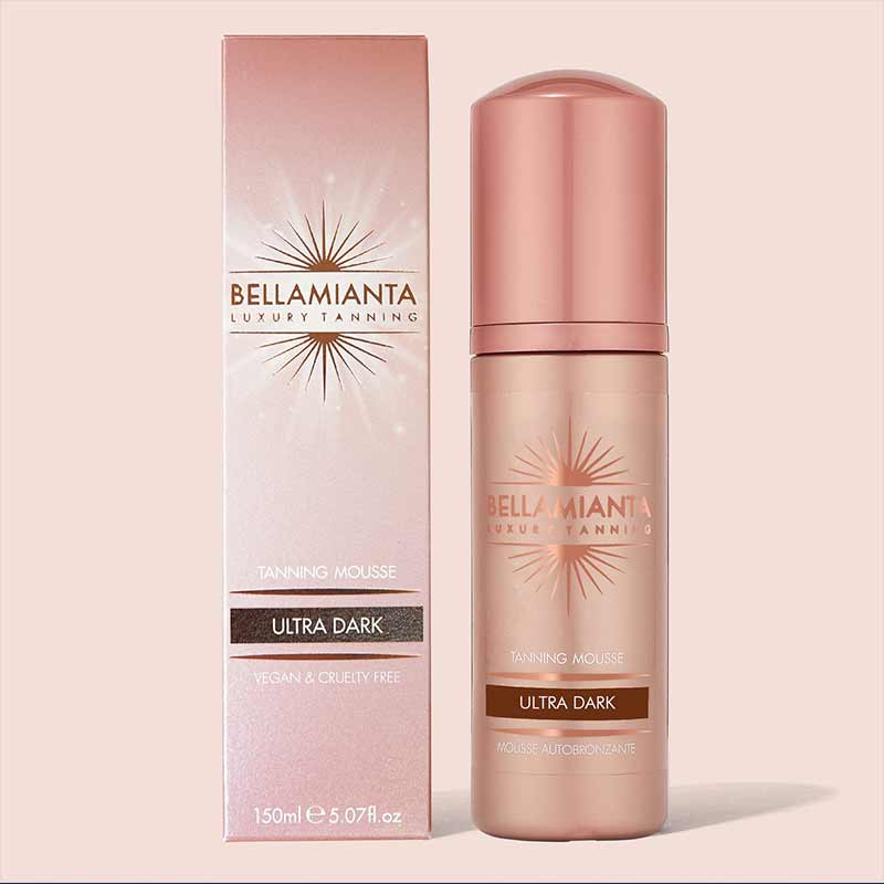 Bellamianta Self Tanning Tinted Mousse - Ultra Dark Tanning Foam for Natural Looking Sunless Tan | Perfect for Face & Body | At-Home Glow, Pre-Vacation Prep & Special Occasions